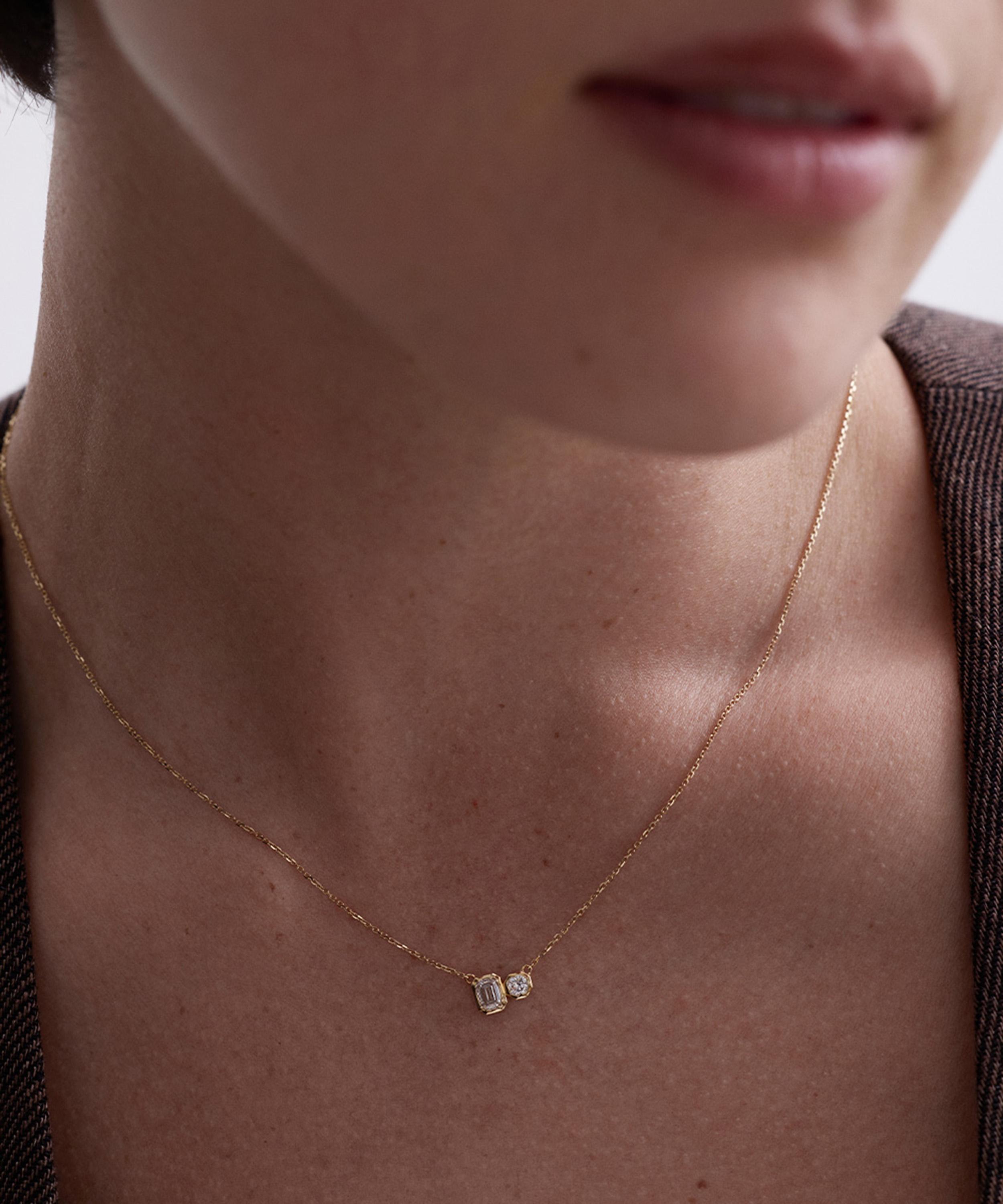 Astley Clarke - 14ct Gold Mini Toi et Moi Diamond Pendant Necklace image number 1