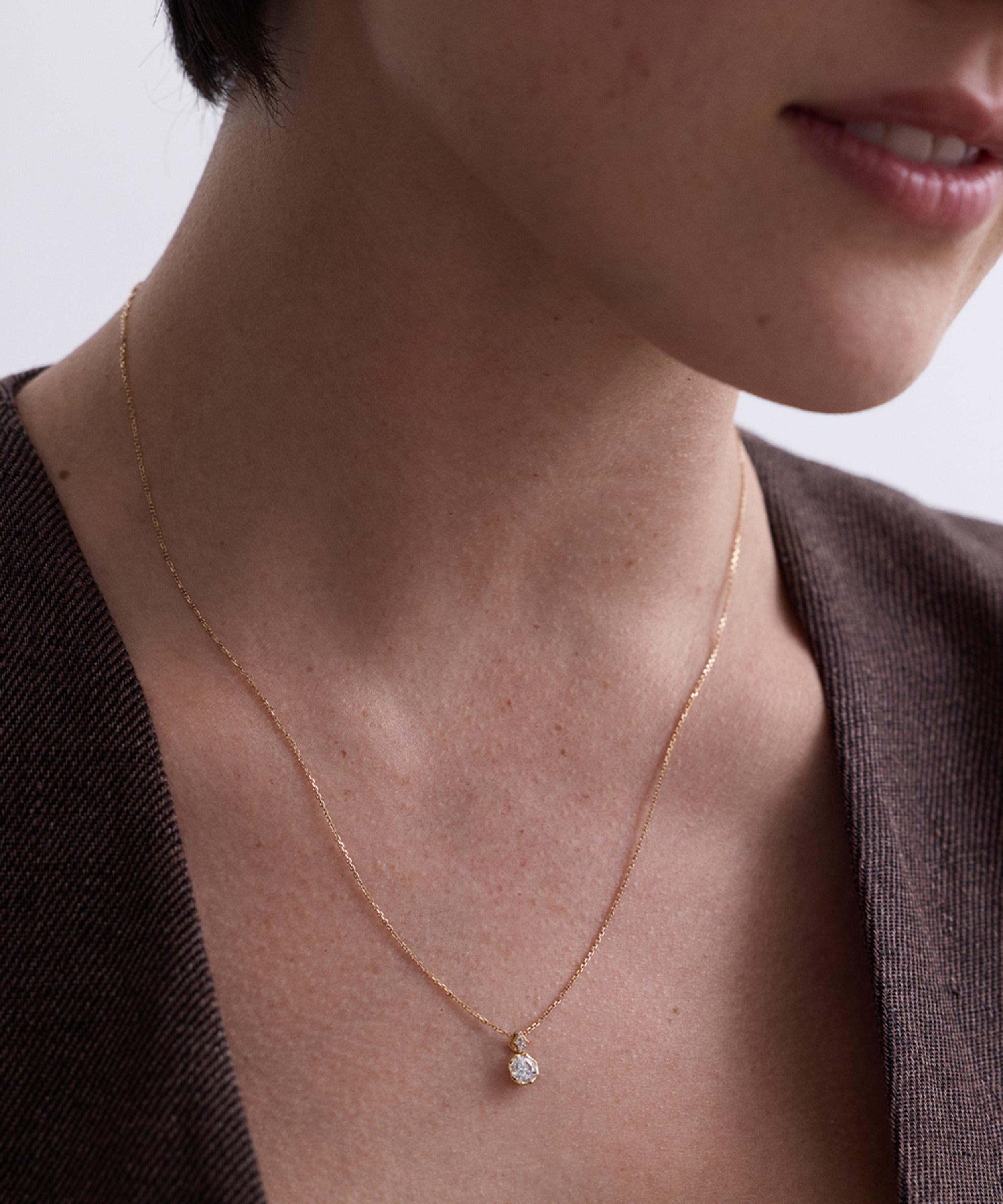 Astley Clarke - 14ct Gold Solitaire Diamond Pendant Necklace image number 1