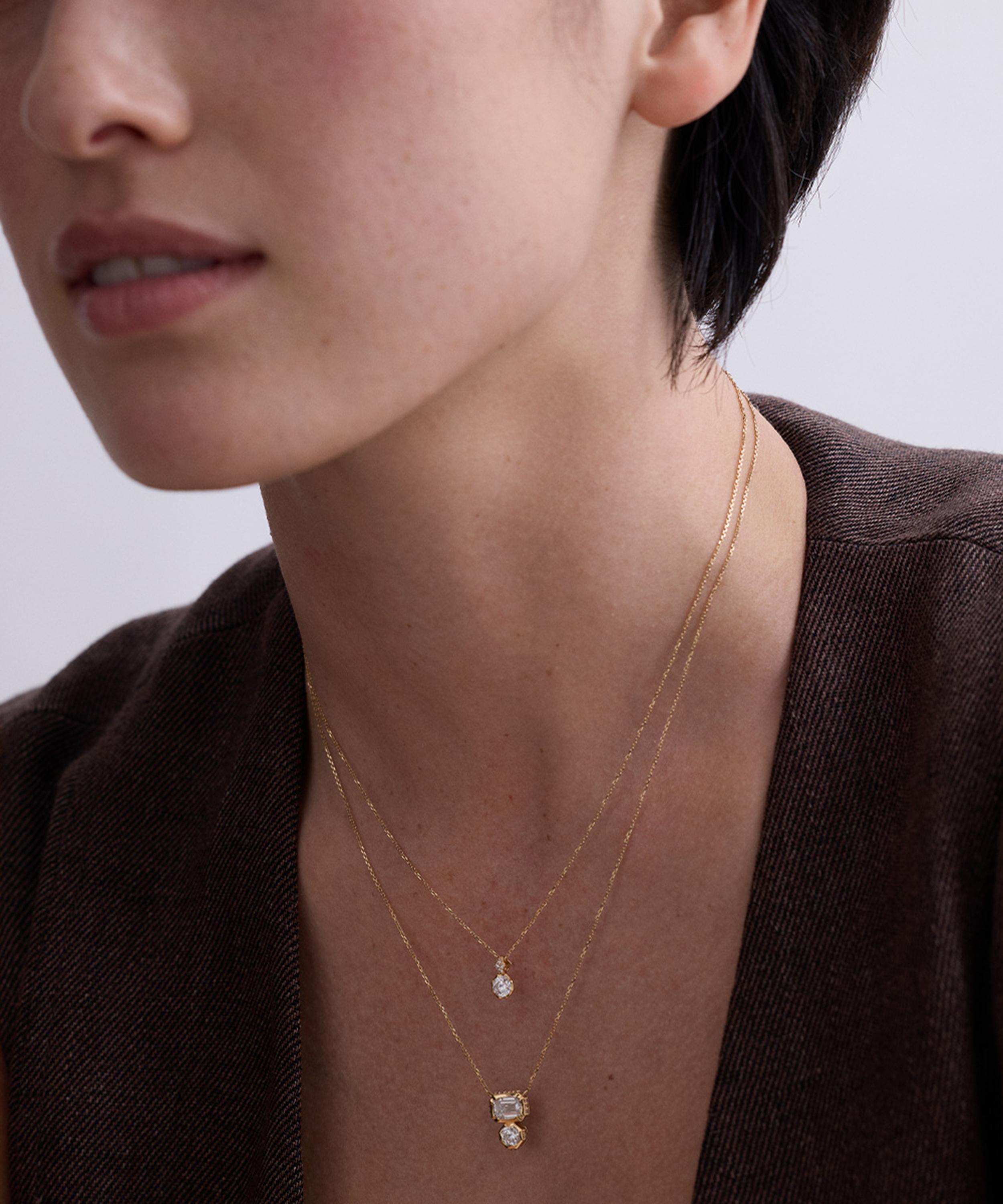 Astley Clarke - 14ct Gold Solitaire Diamond Pendant Necklace image number 2