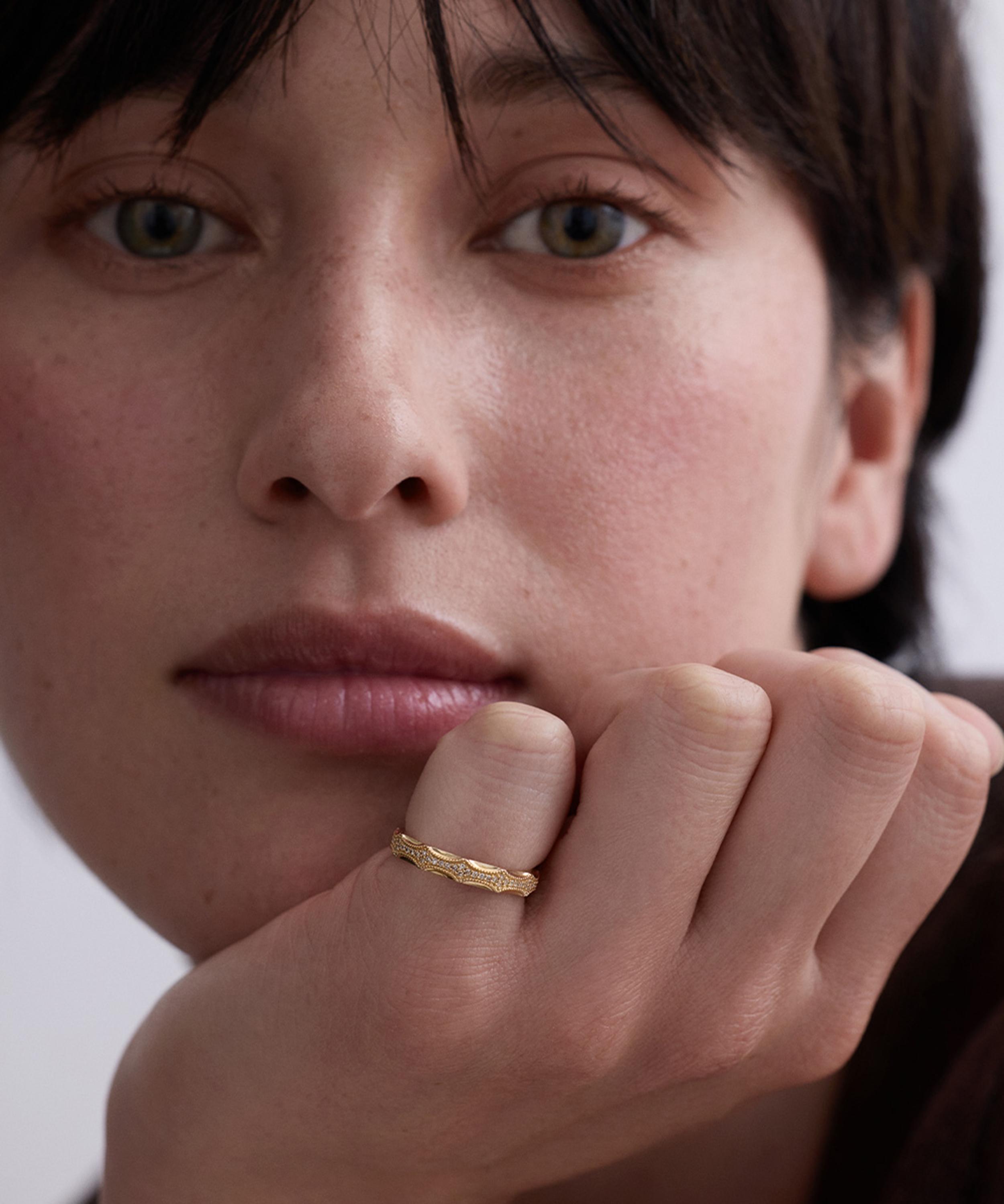 Astley Clarke - 14ct Gold Strobe Diamond Eternity Ring image number 1