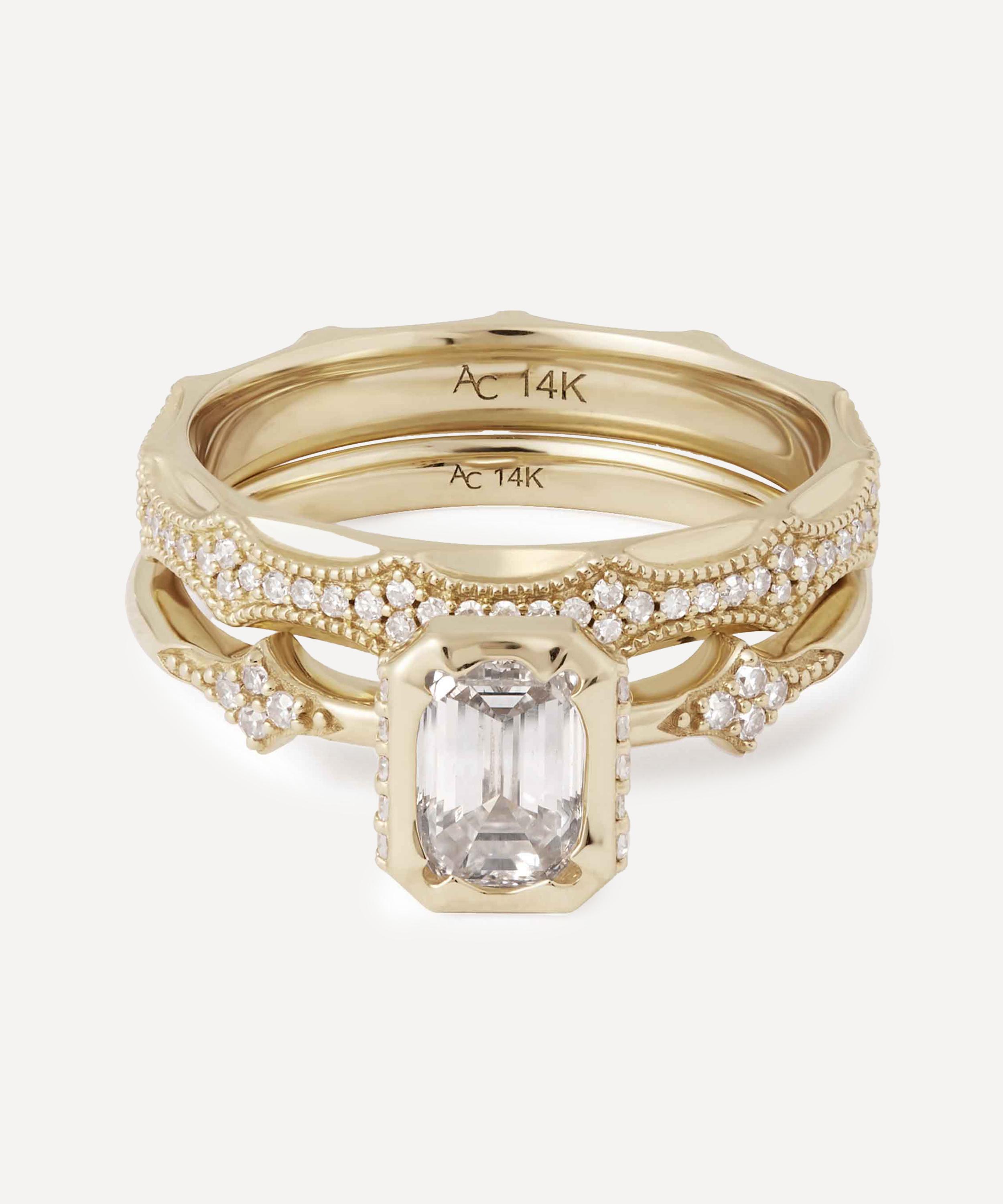 Astley Clarke - 14ct Gold Emerald Cut Diamond Ring image number 2