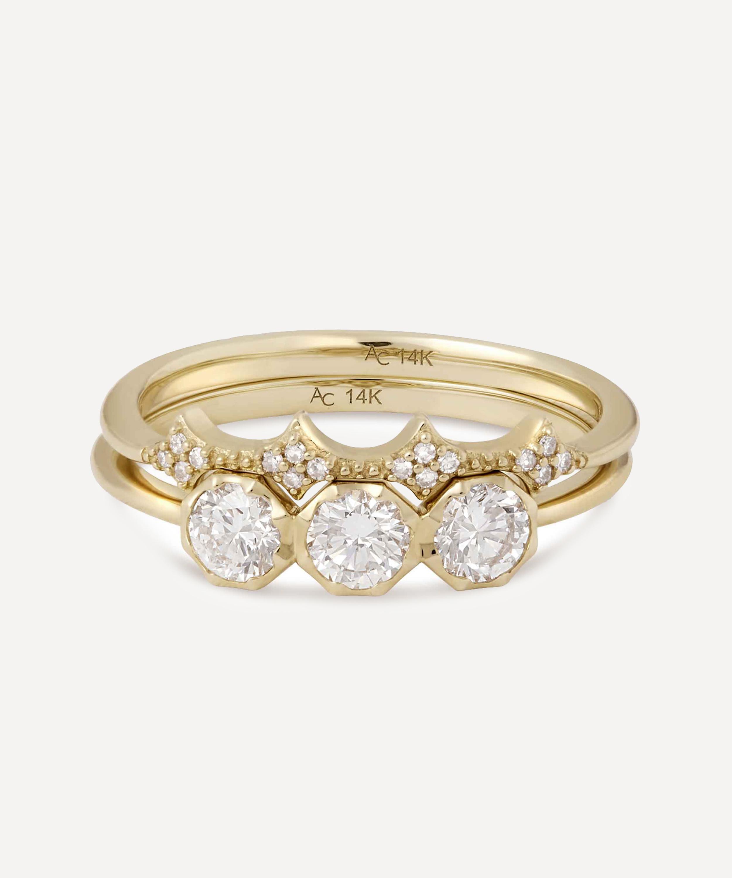 Astley Clarke - 14ct Gold Trio Diamond Ring image number 2