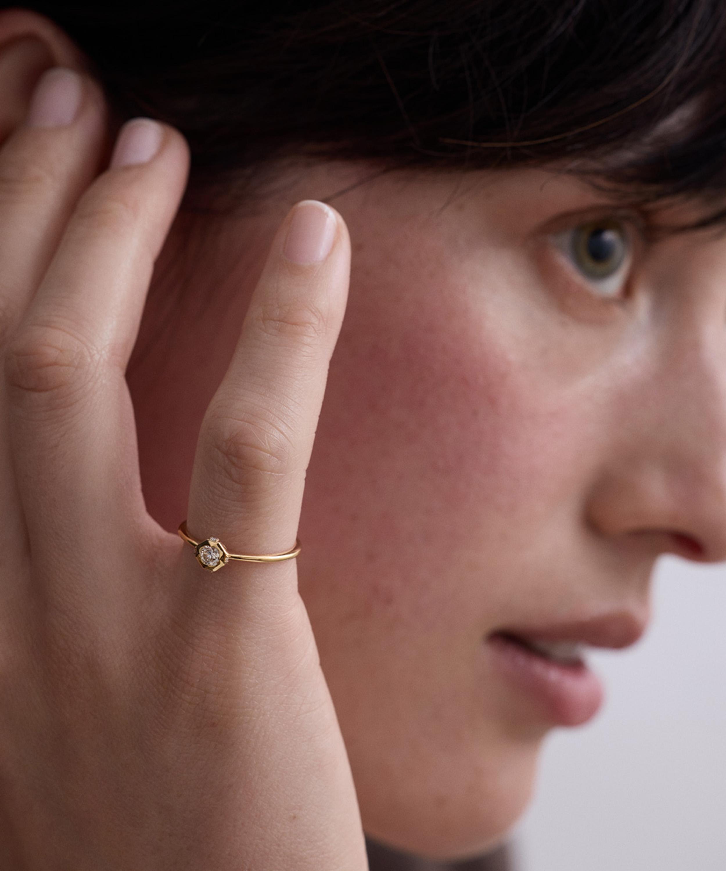 Astley Clarke - 14ct Gold Diamond Solitaire Ring image number 1