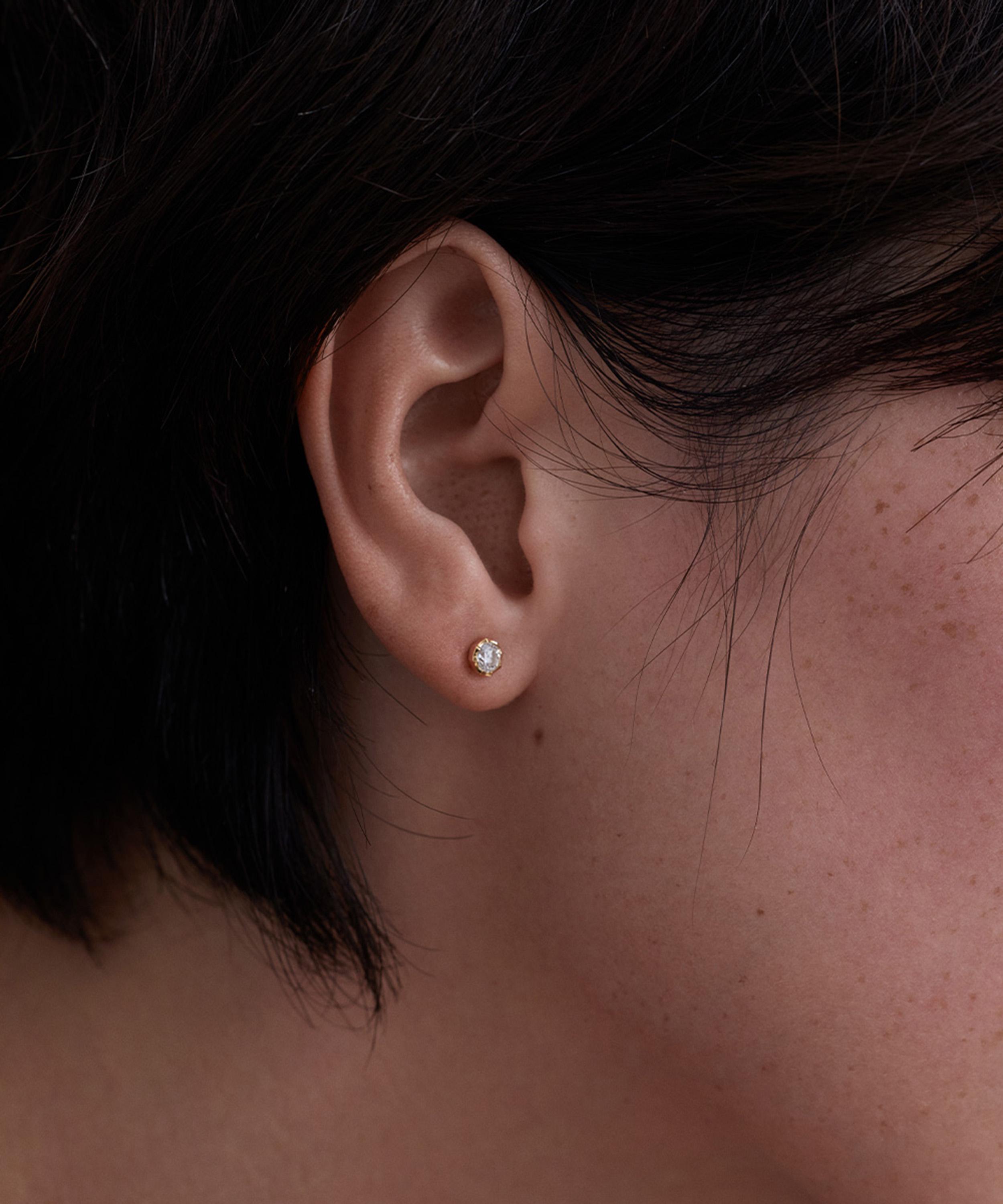 Astley Clarke - 14ct Gold Large Solitaire Diamond Stud Earrings image number 1