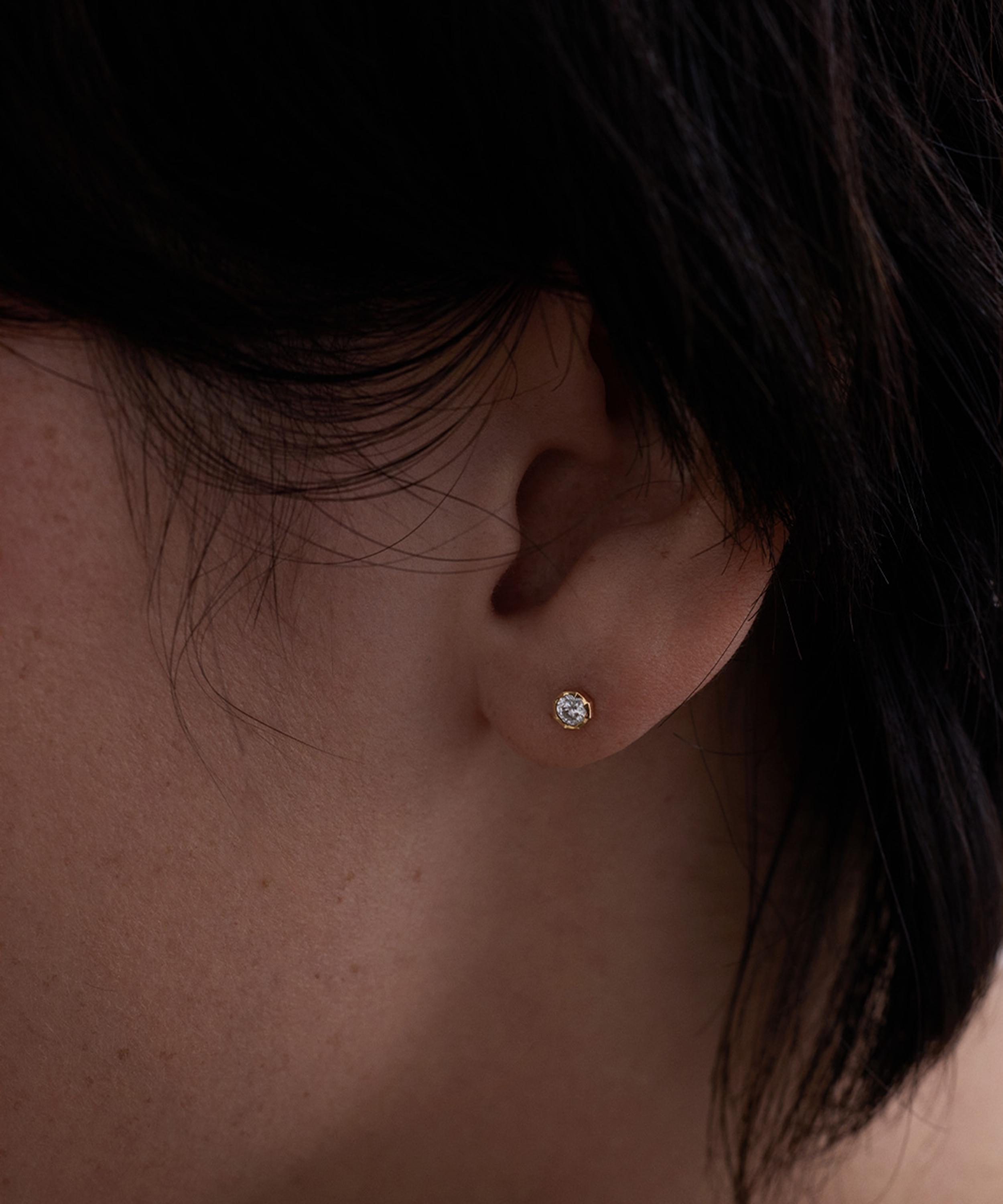 Astley Clarke - 14ct Gold Solitaire Diamond Stud Earrings image number 1