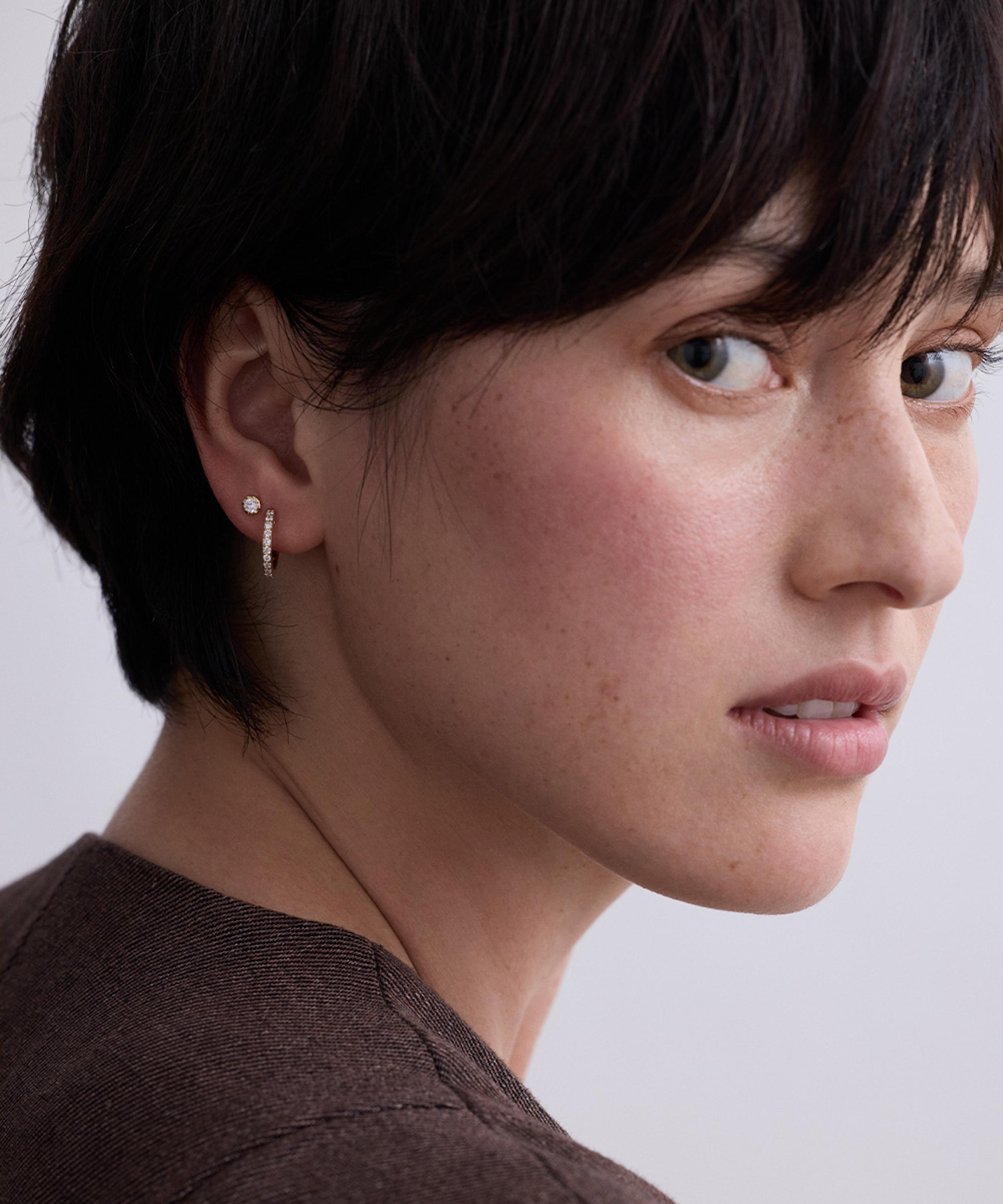 Astley Clarke - 14ct Gold Solitaire Diamond Stud Earrings image number 2