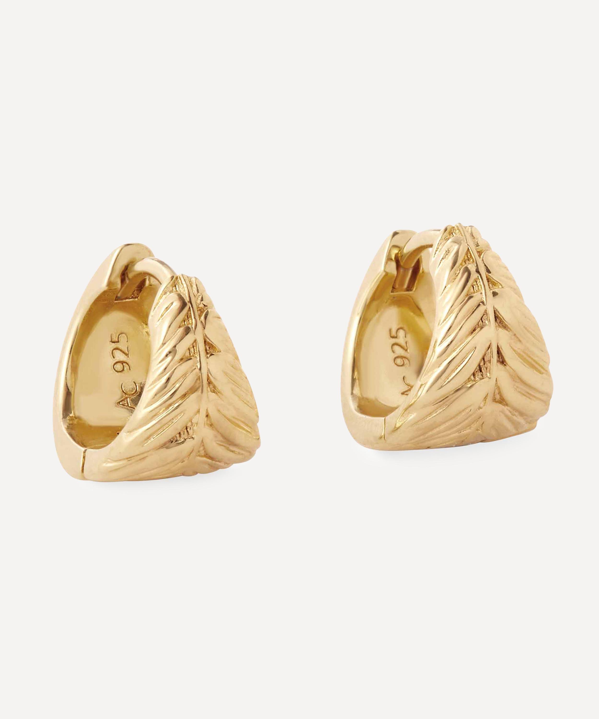 Astley Clarke - 18ct Gold-Plated Terra Tapered Scoop Huggie Hoop Earrings image number 0