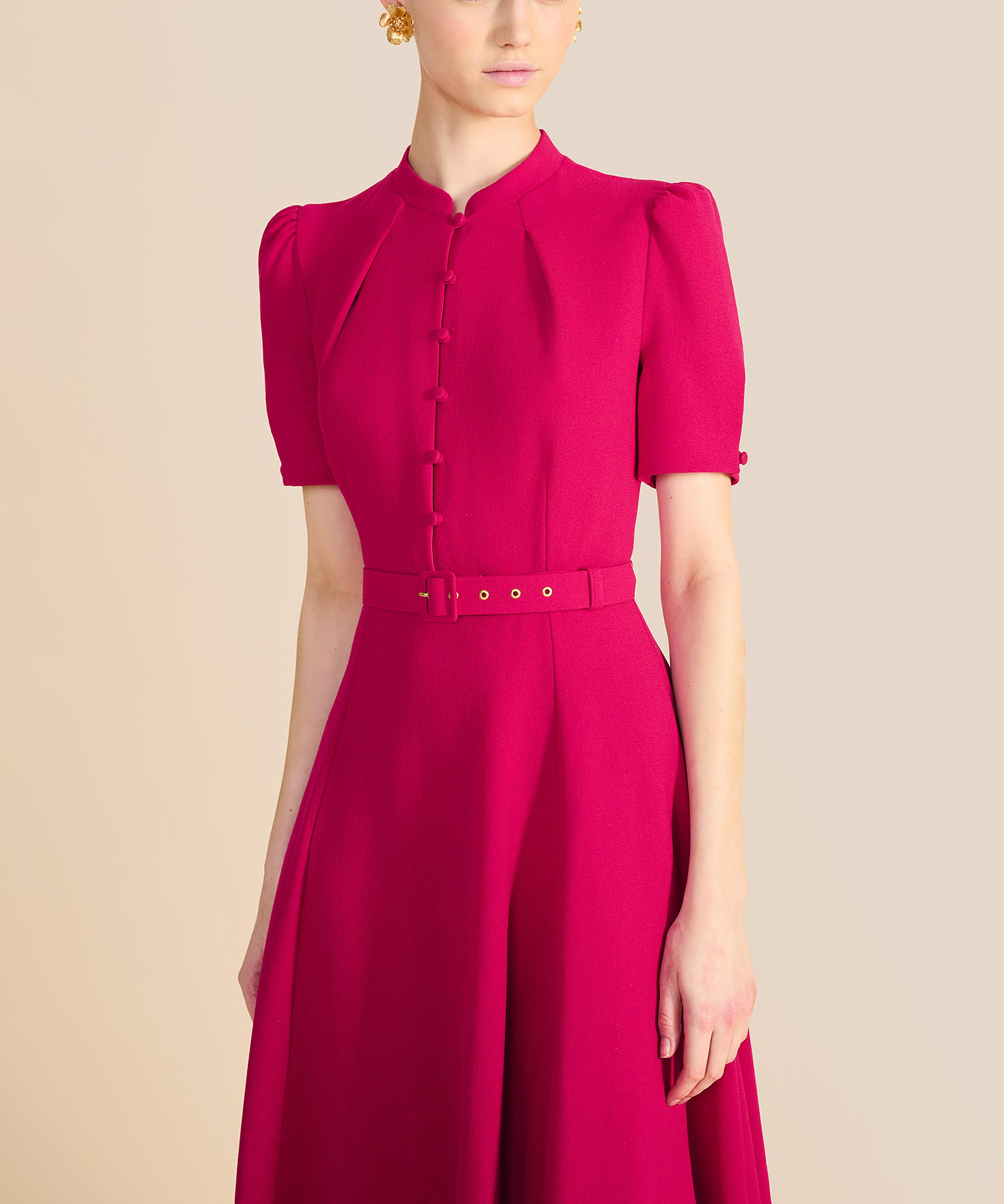 Beulah - Ahana Fuchsia Short-Sleeve Dress image number 3
