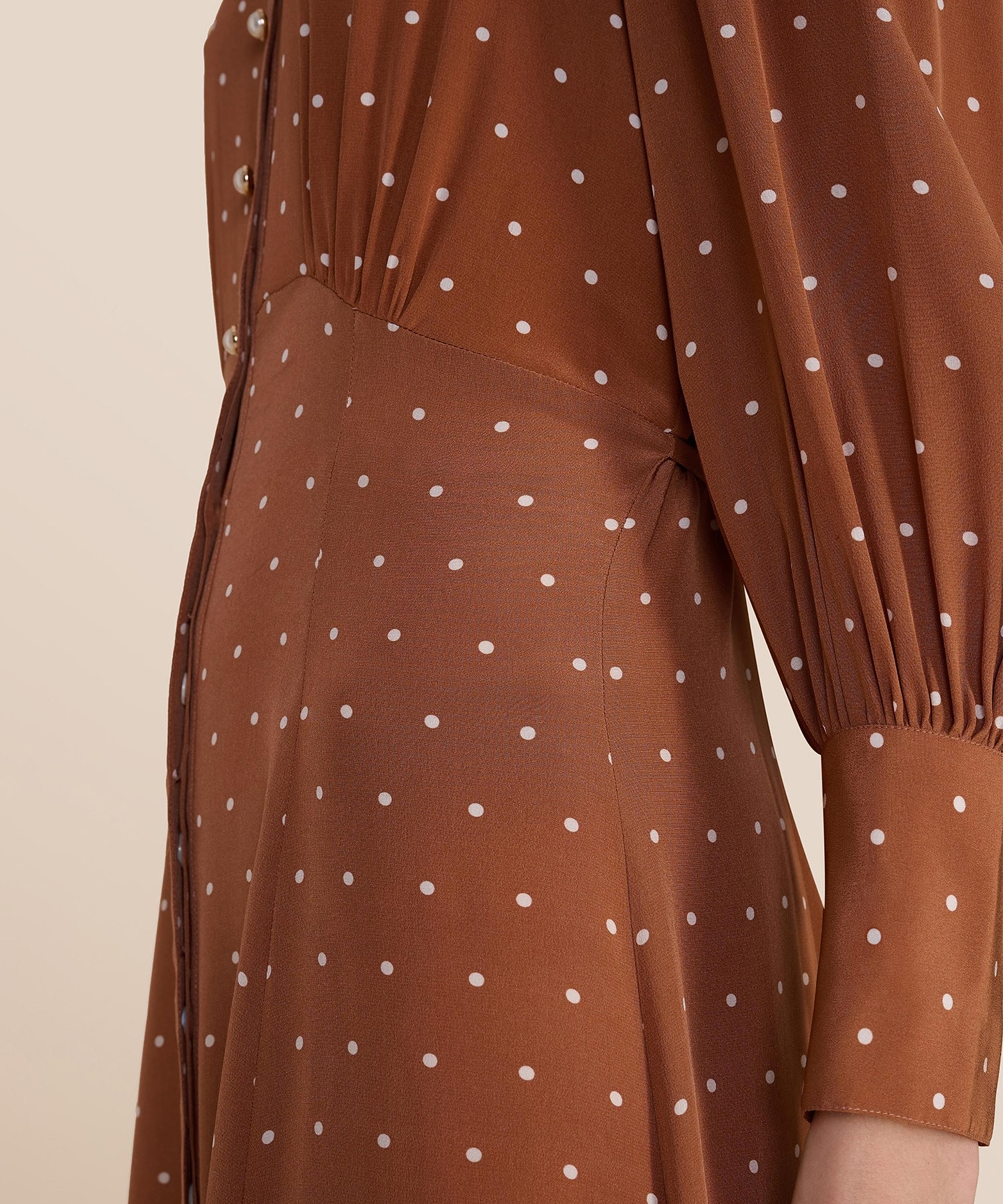 Beulah - Calla Tan Polka-Dot Dress image number 9
