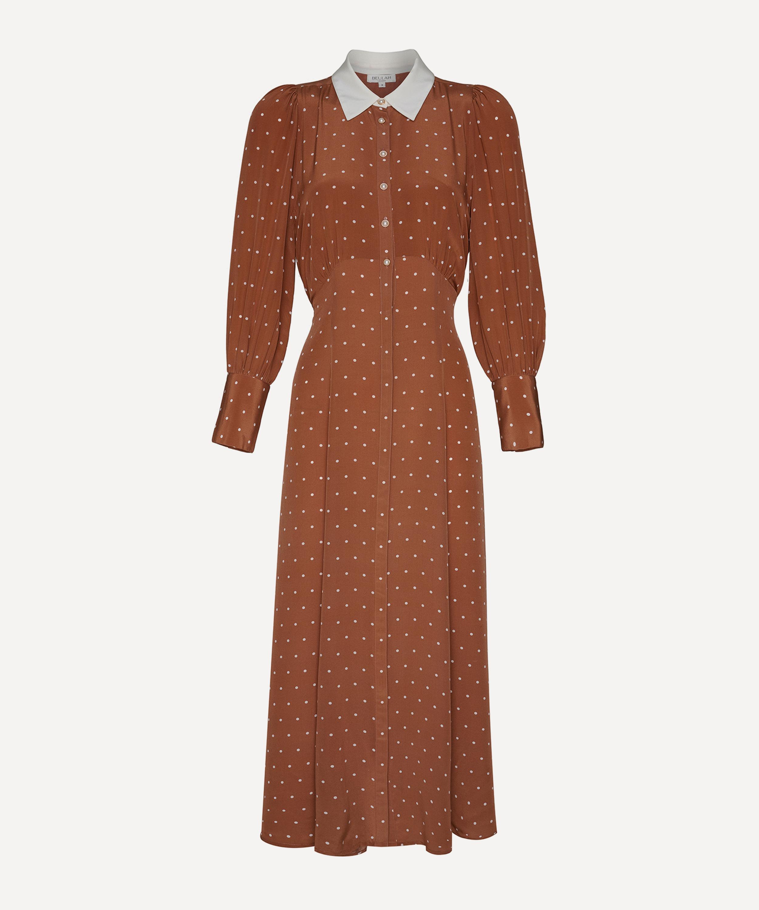 Beulah - Calla Tan Polka-Dot Dress