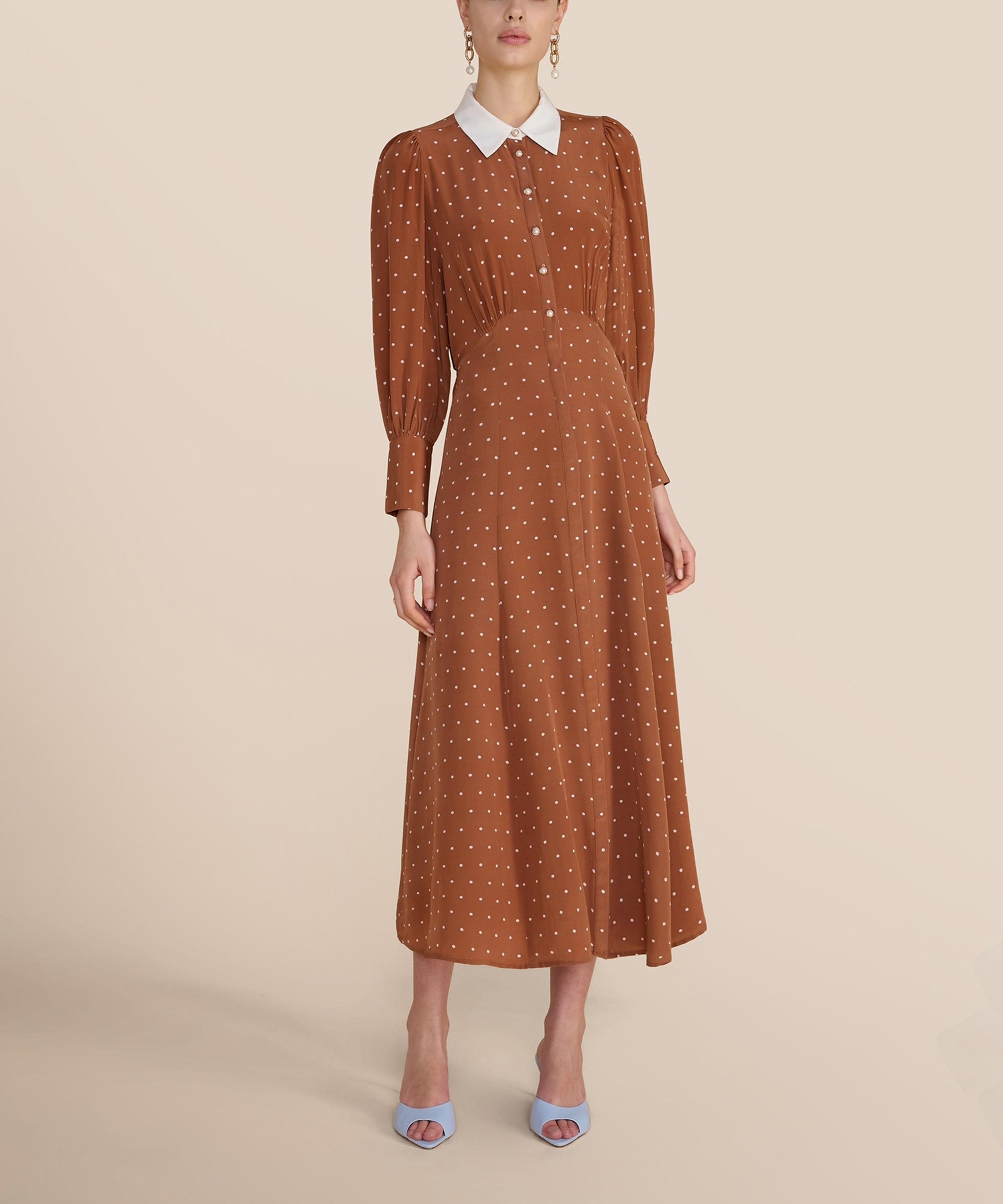 Beulah - Calla Tan Polka-Dot Dress image number 1