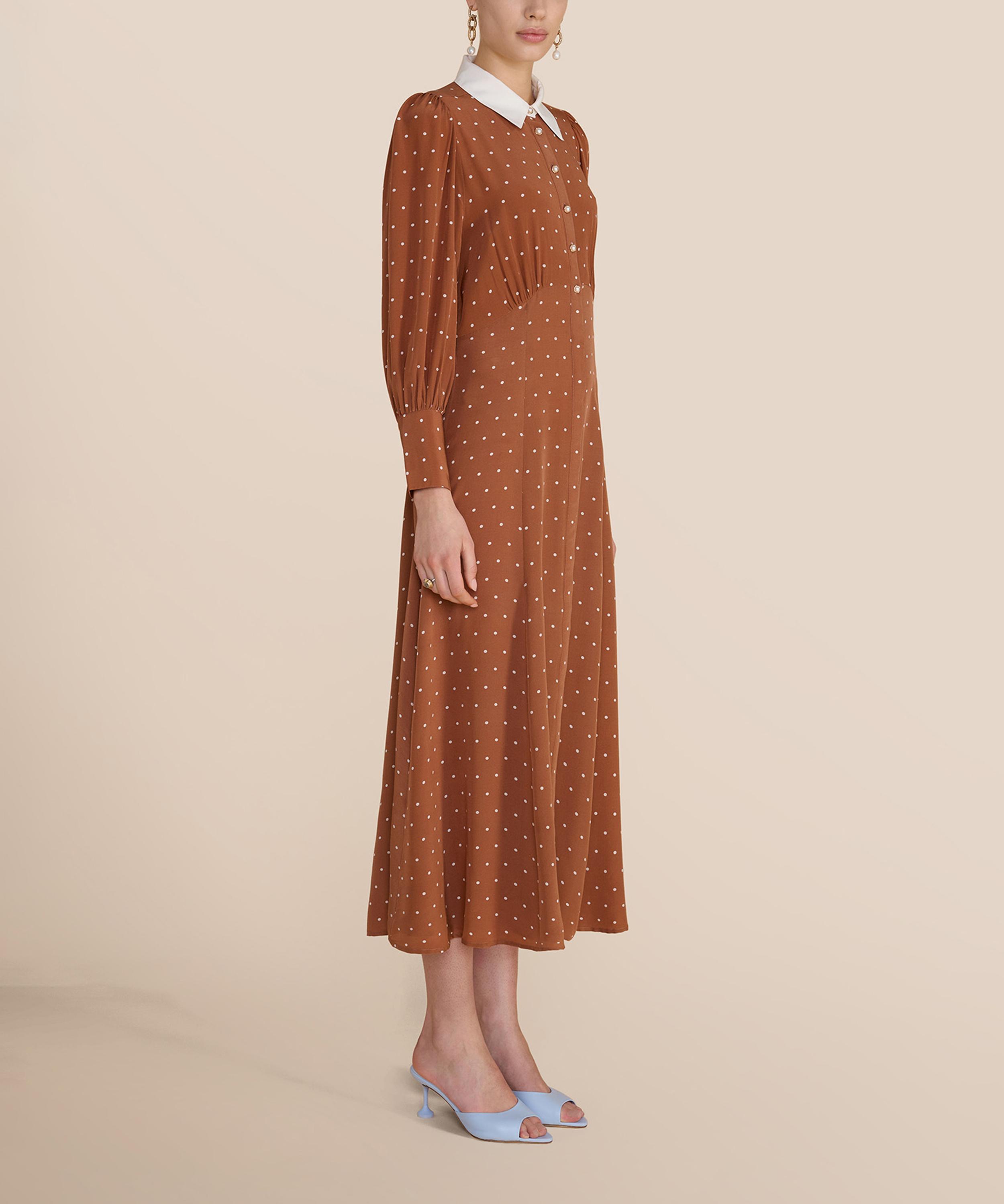 Beulah - Calla Tan Polka-Dot Dress image number 4