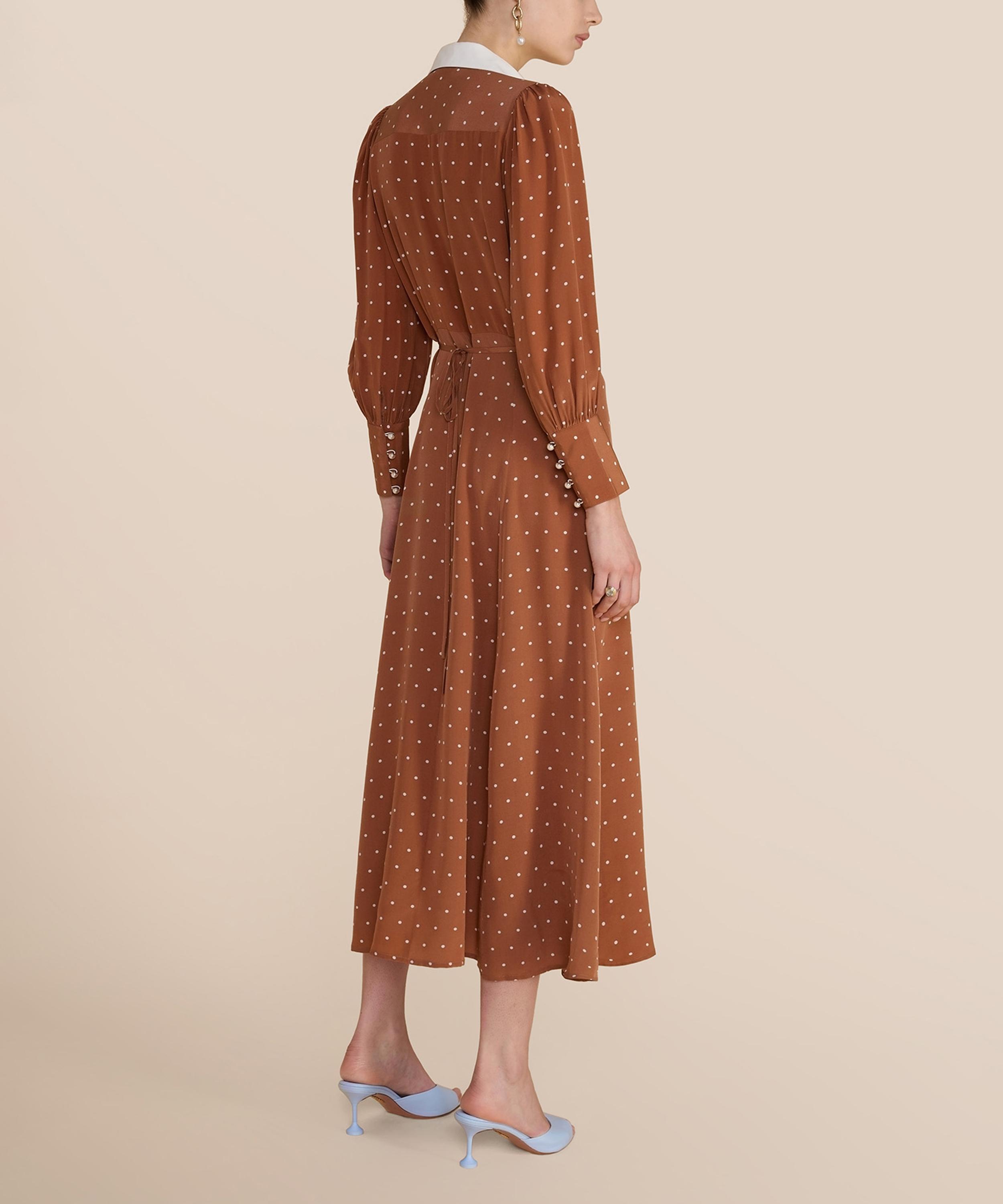 Beulah - Calla Tan Polka-Dot Dress image number 8