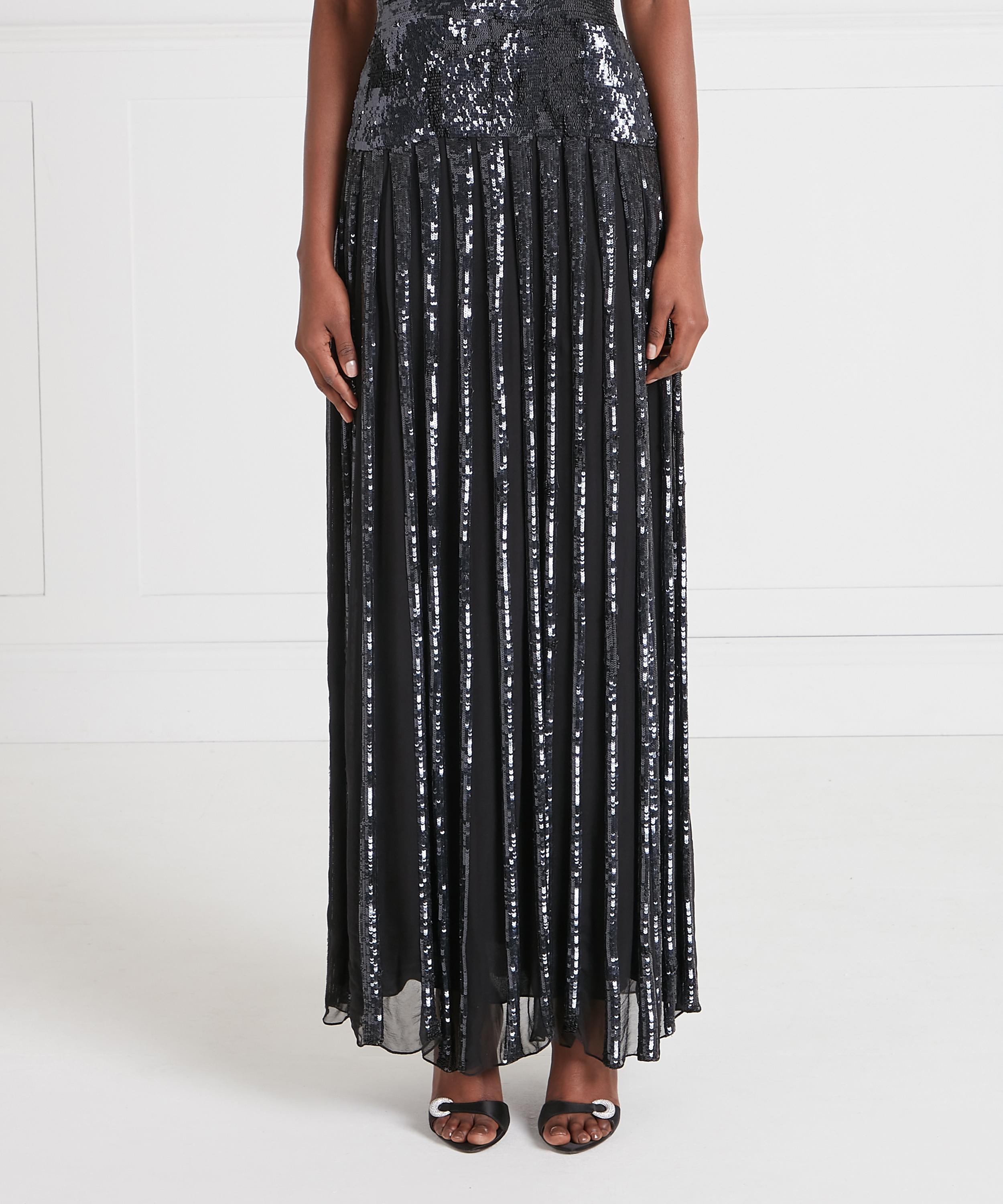 Temperley London - Filigree Sequin Halter Maxi Dress image number 1