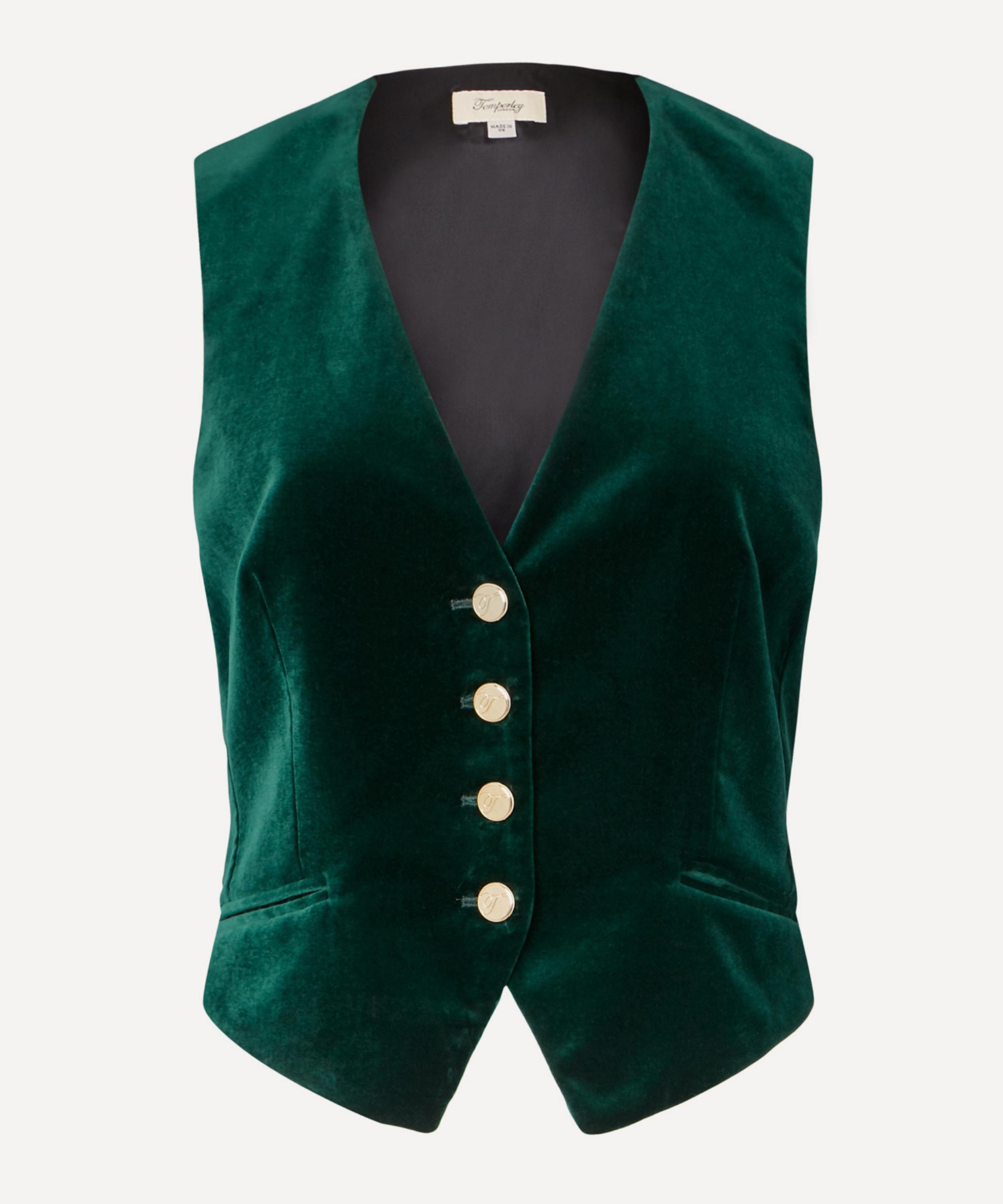 Temperley London - Clove Emerald Velvet Waistcoat&nbsp;