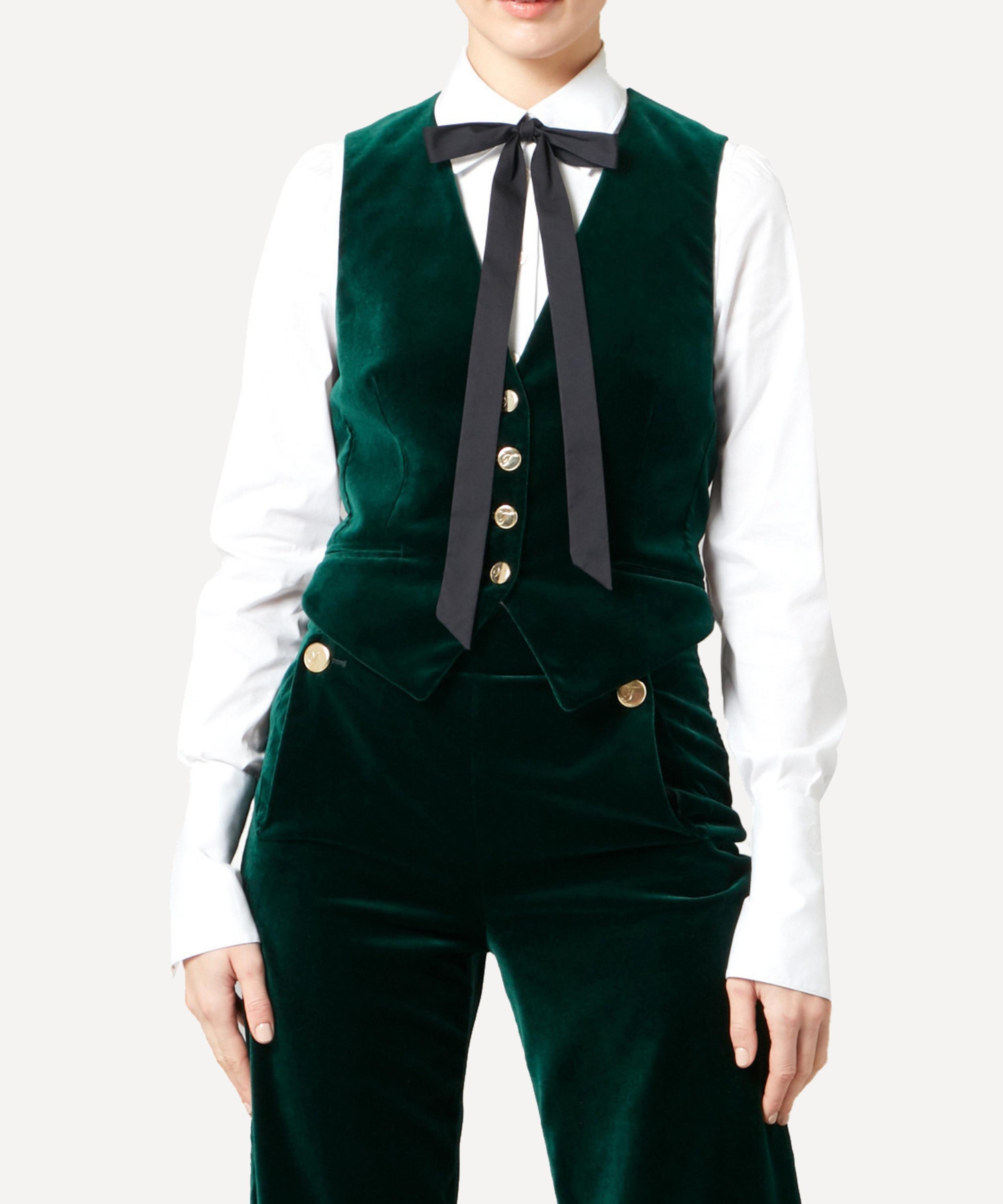 Temperley London - Clove Emerald Velvet Waistcoat&nbsp; image number 1