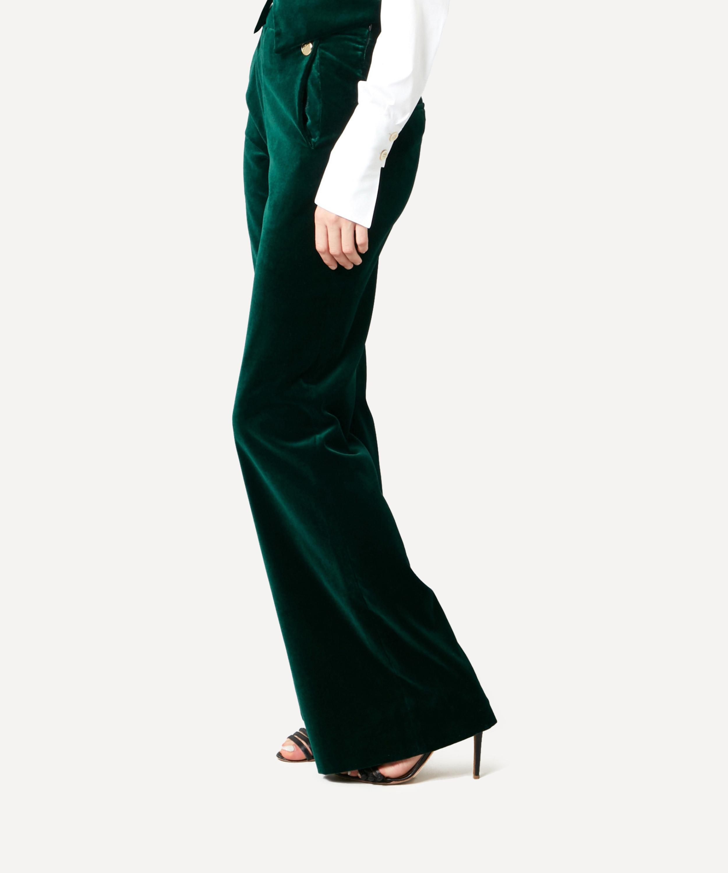 Temperley London - Clove Emerald Velvet Waisted Trousers&nbsp; image number 2