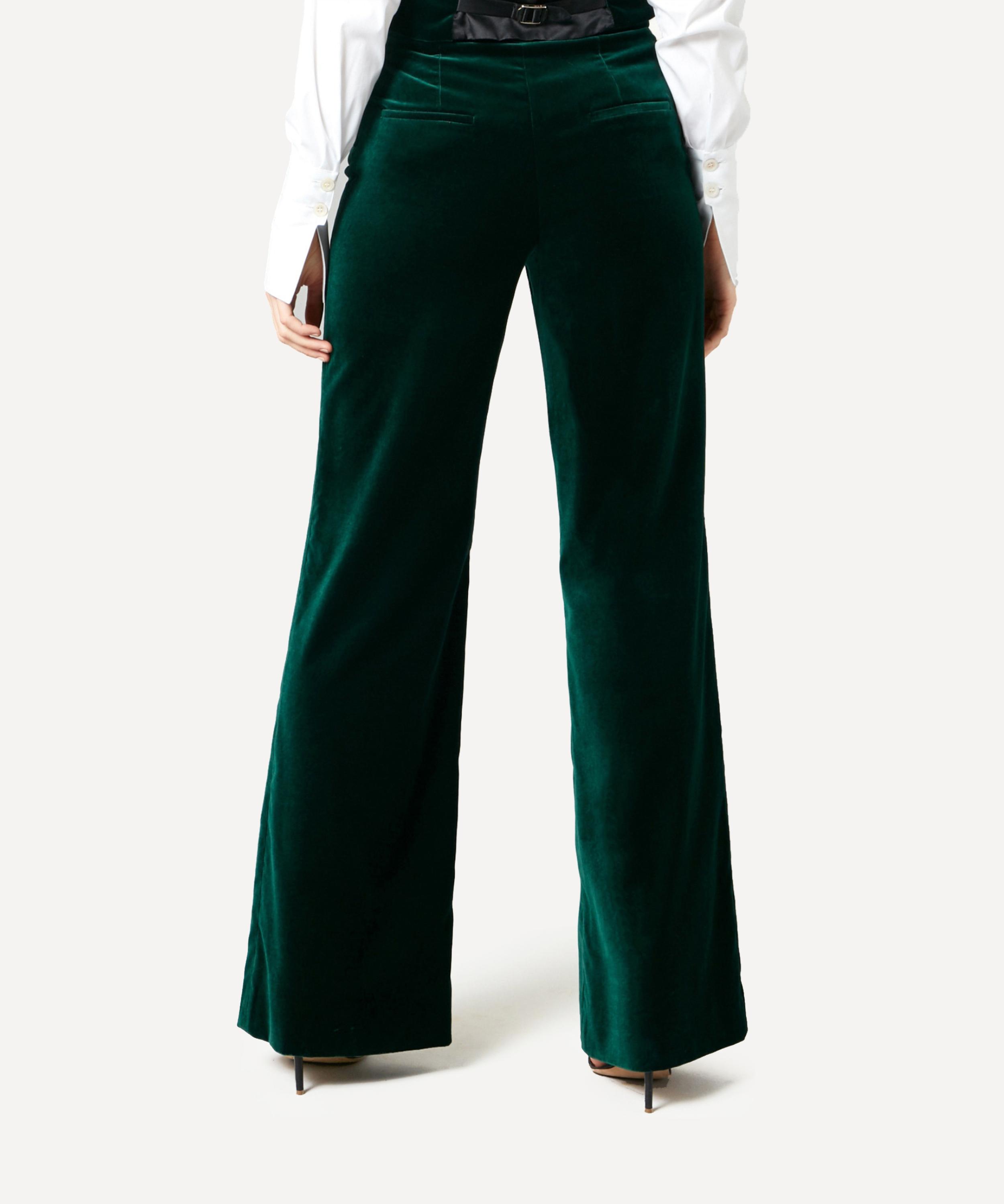 Temperley London - Clove Emerald Velvet Waisted Trousers&nbsp; image number 3