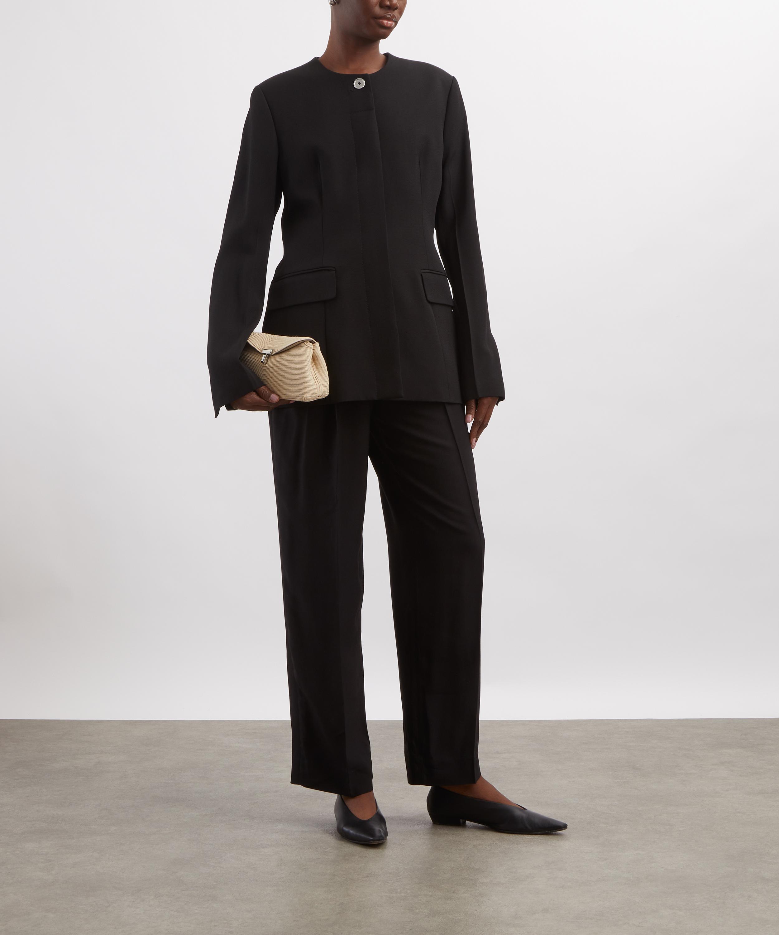 Toteme - Black Double-Pleat Fluid Trousers image number 1