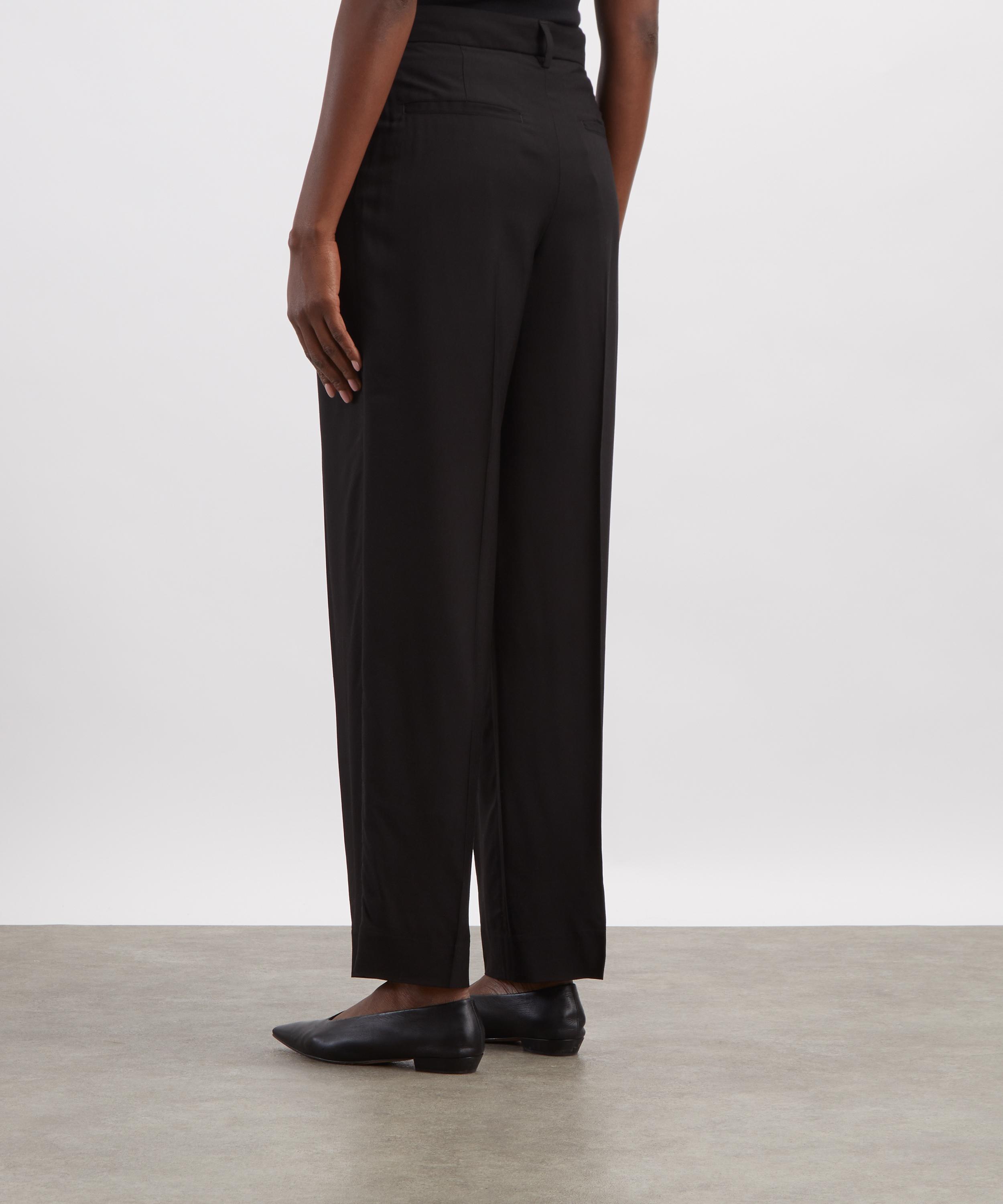 Toteme - Black Double-Pleat Fluid Trousers image number 3