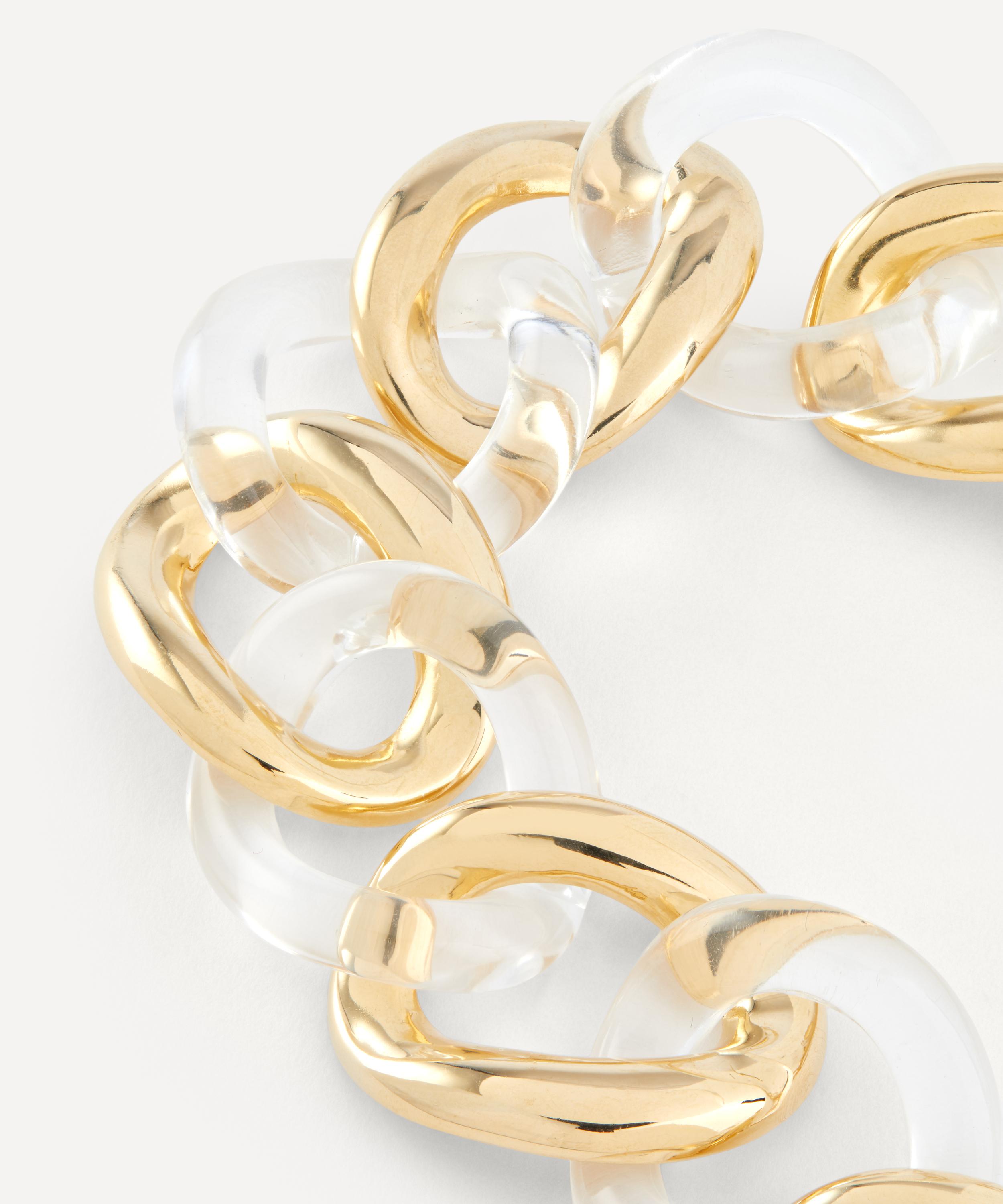 Kenneth Jay Lane - Gold-Plated Clear Resin Link Necklace image number 1