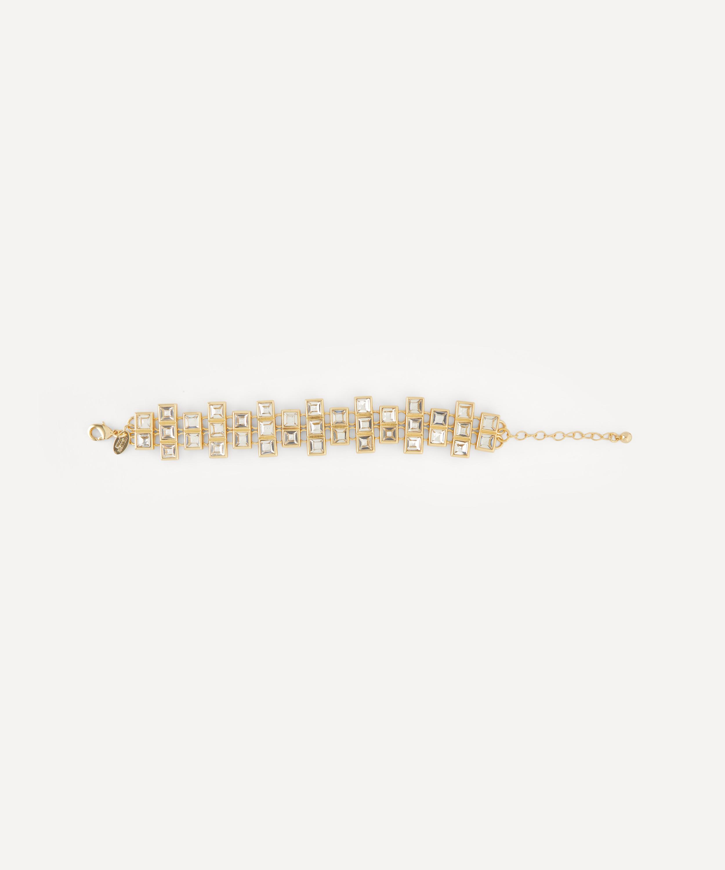 Kenneth Jay Lane - Gold-Plated Square Crystal Lobster Claw Bracelet image number 0