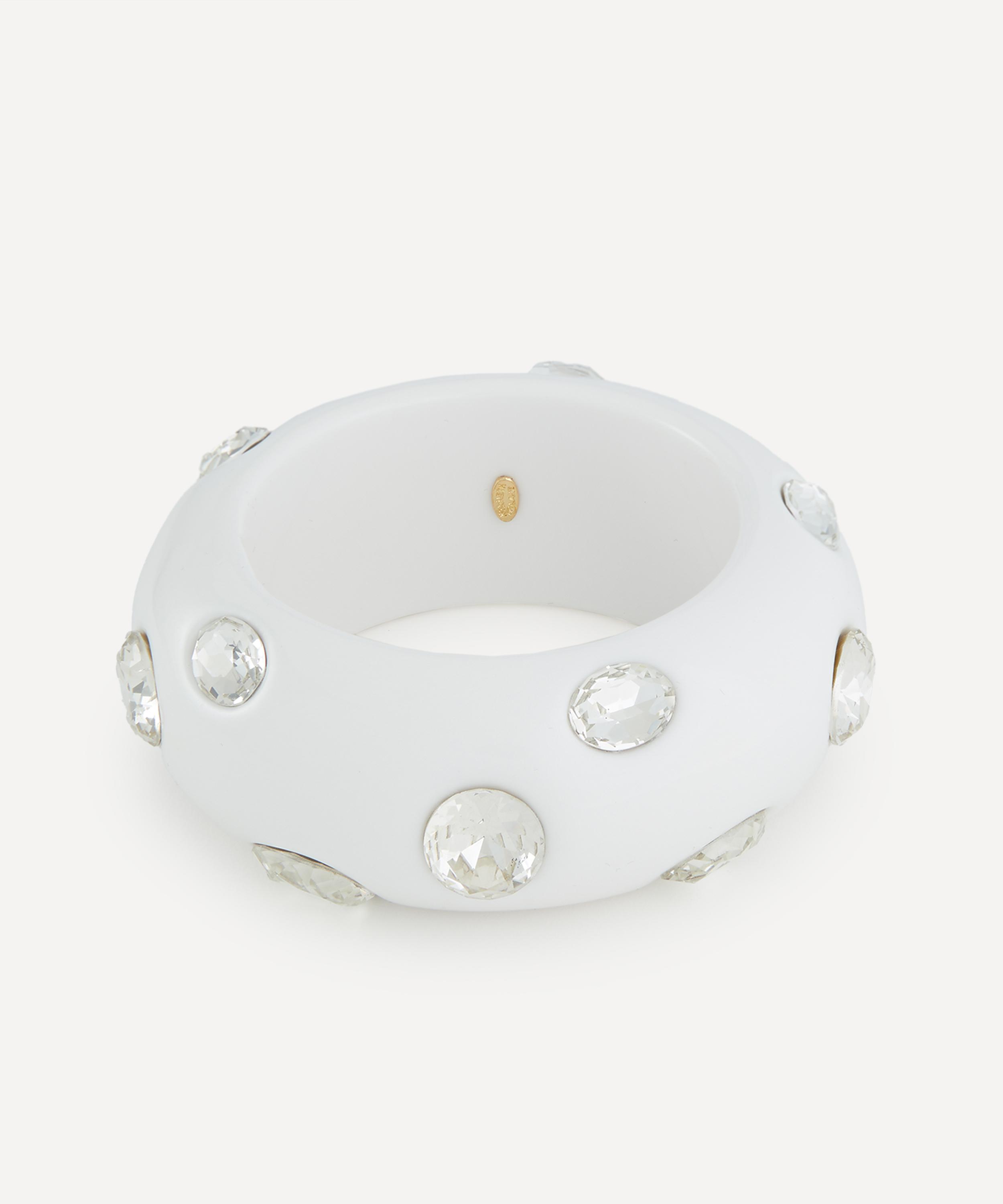 Kenneth Jay Lane - White Crystal Domed Bangle image number 0