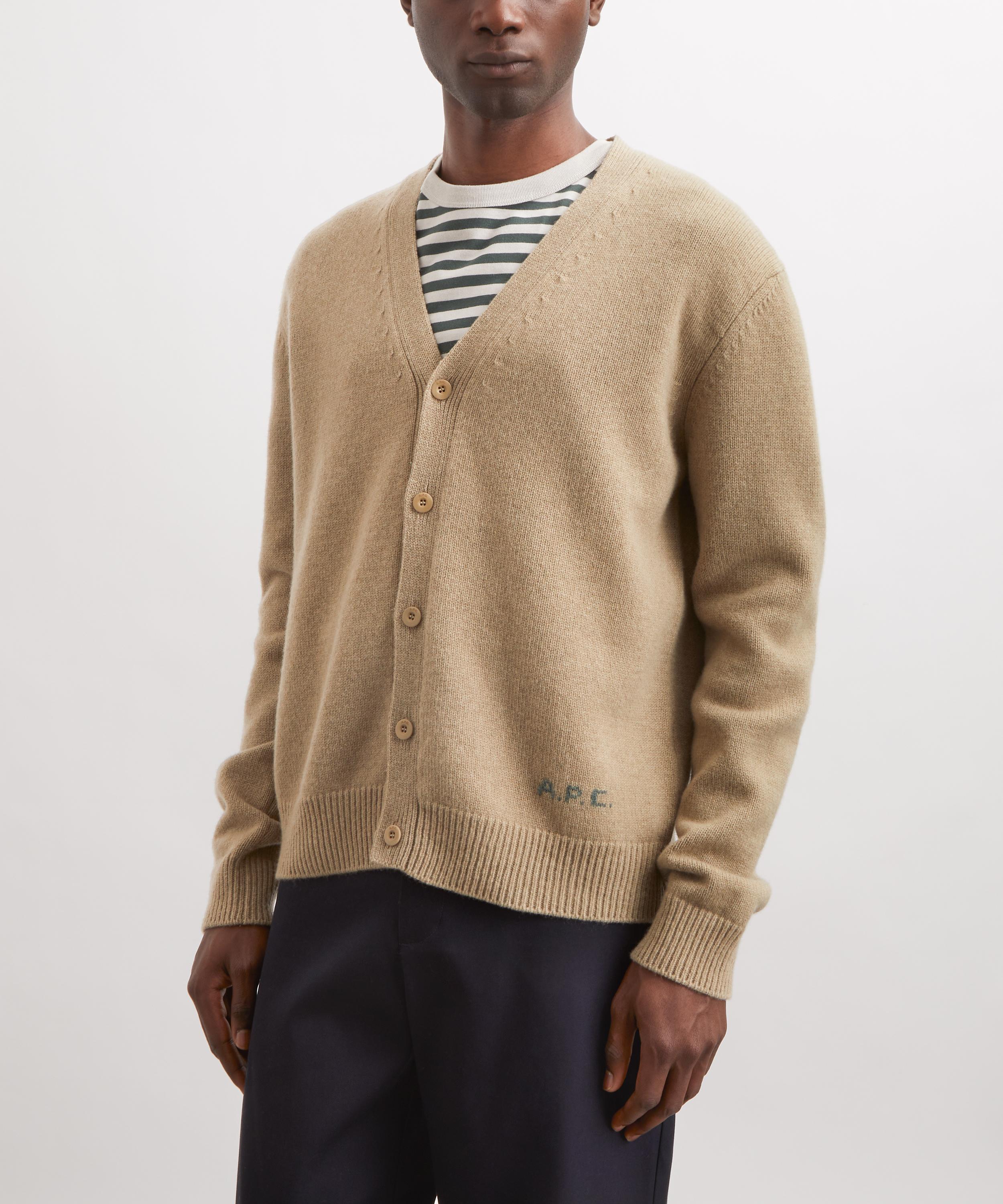 A.P.C. - Kevin Heathered Beige Wool Cardigan&nbsp; image number 2