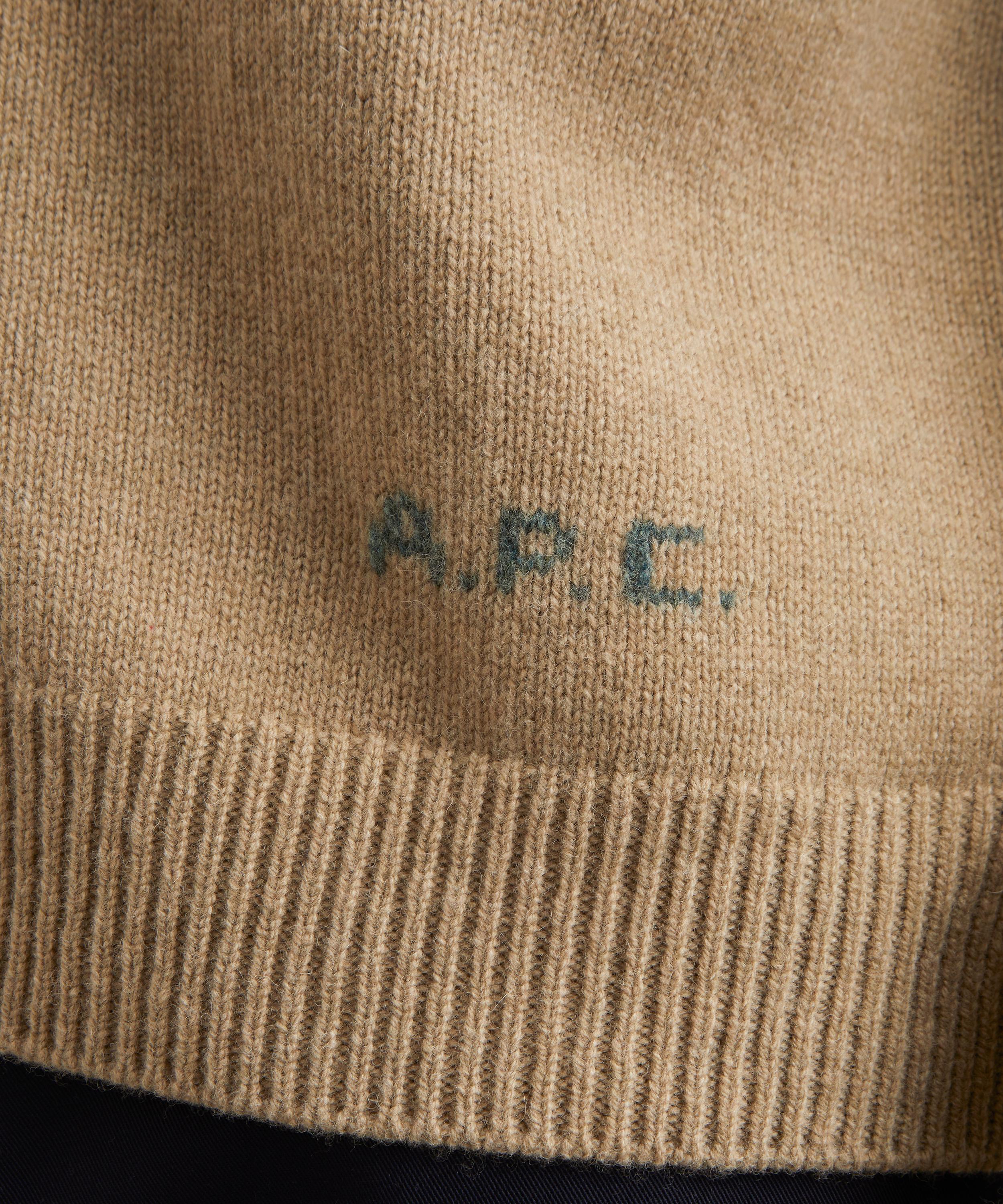 A.P.C. - Kevin Heathered Beige Wool Cardigan&nbsp; image number 4
