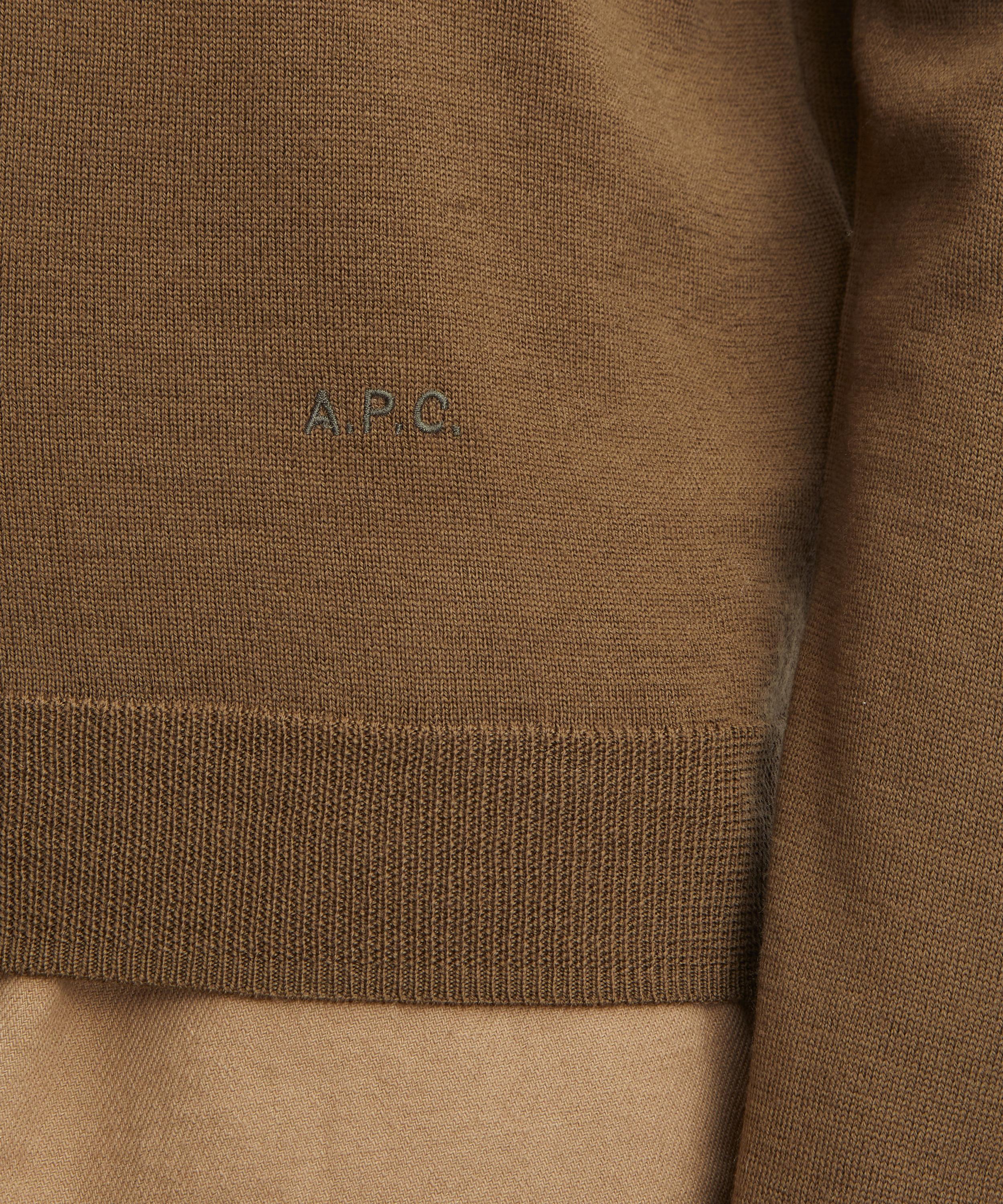 A.P.C. - Khaki Merino Wool Polo image number 4
