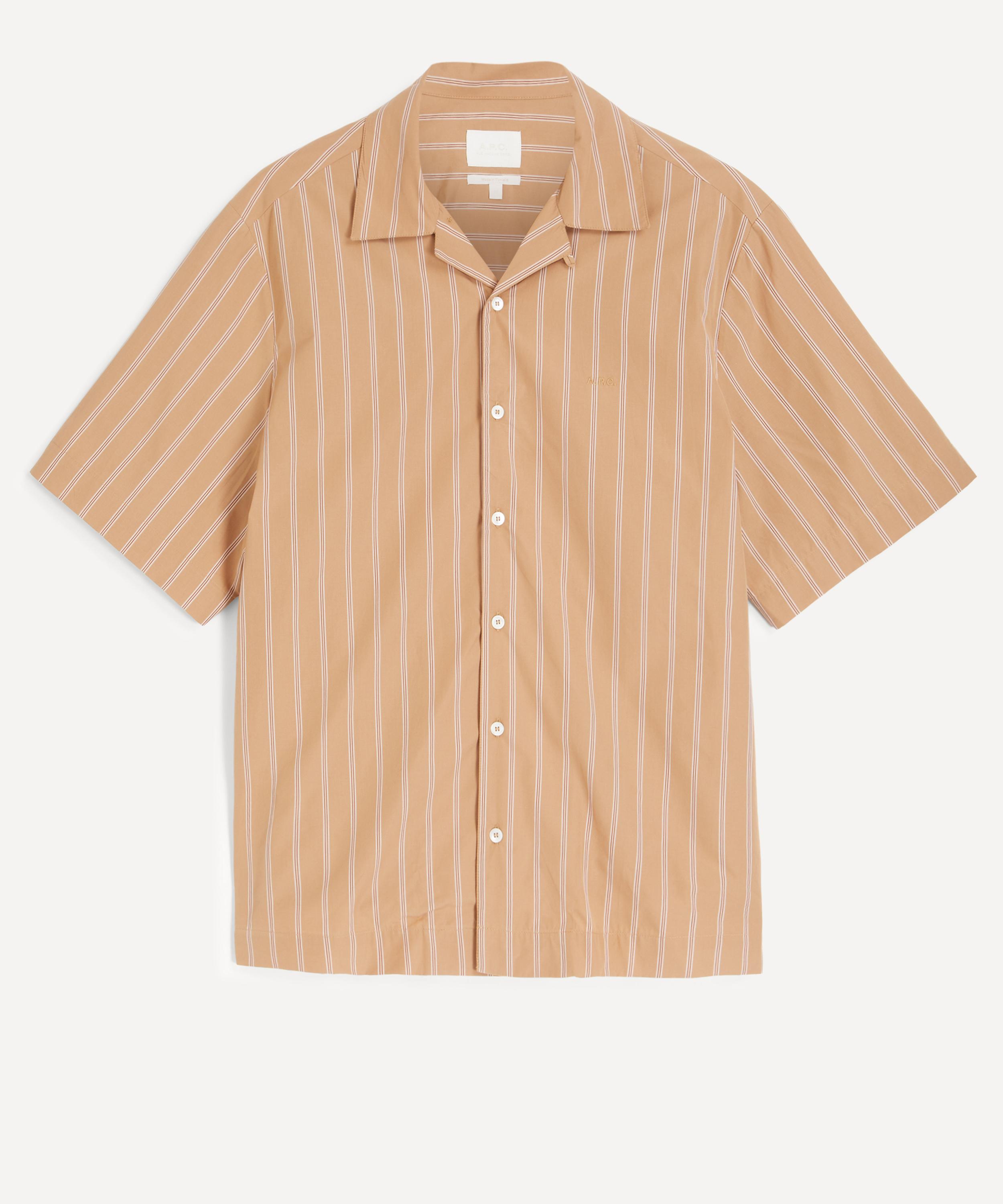 A.P.C. - Striped Pink Short-Sleeve Shirt image number 0