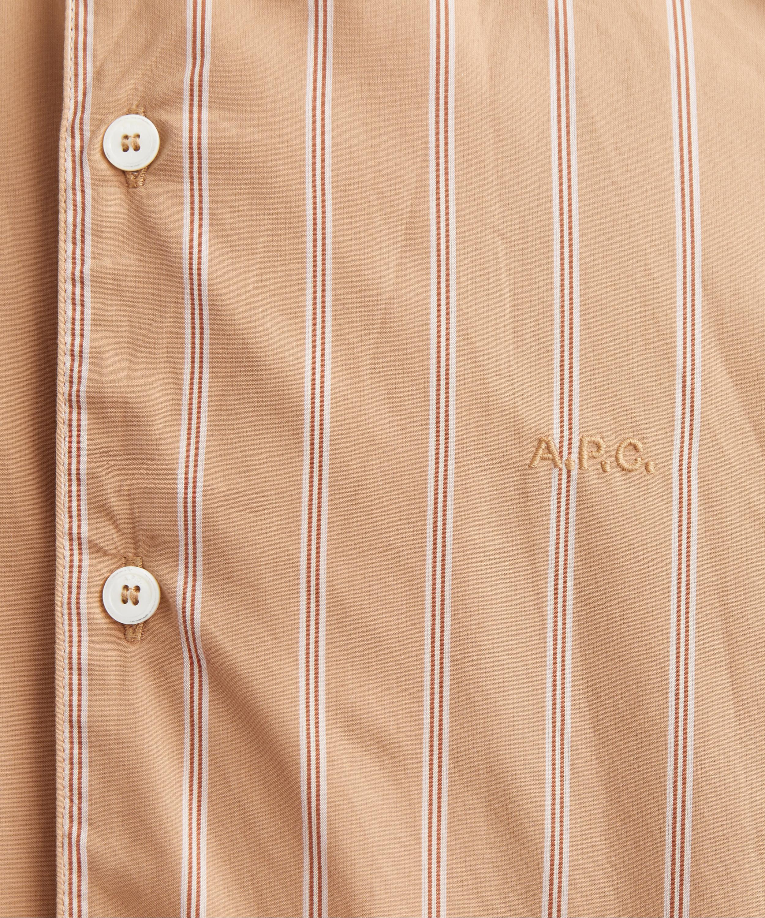 A.P.C. - Striped Pink Short-Sleeve Shirt image number 4