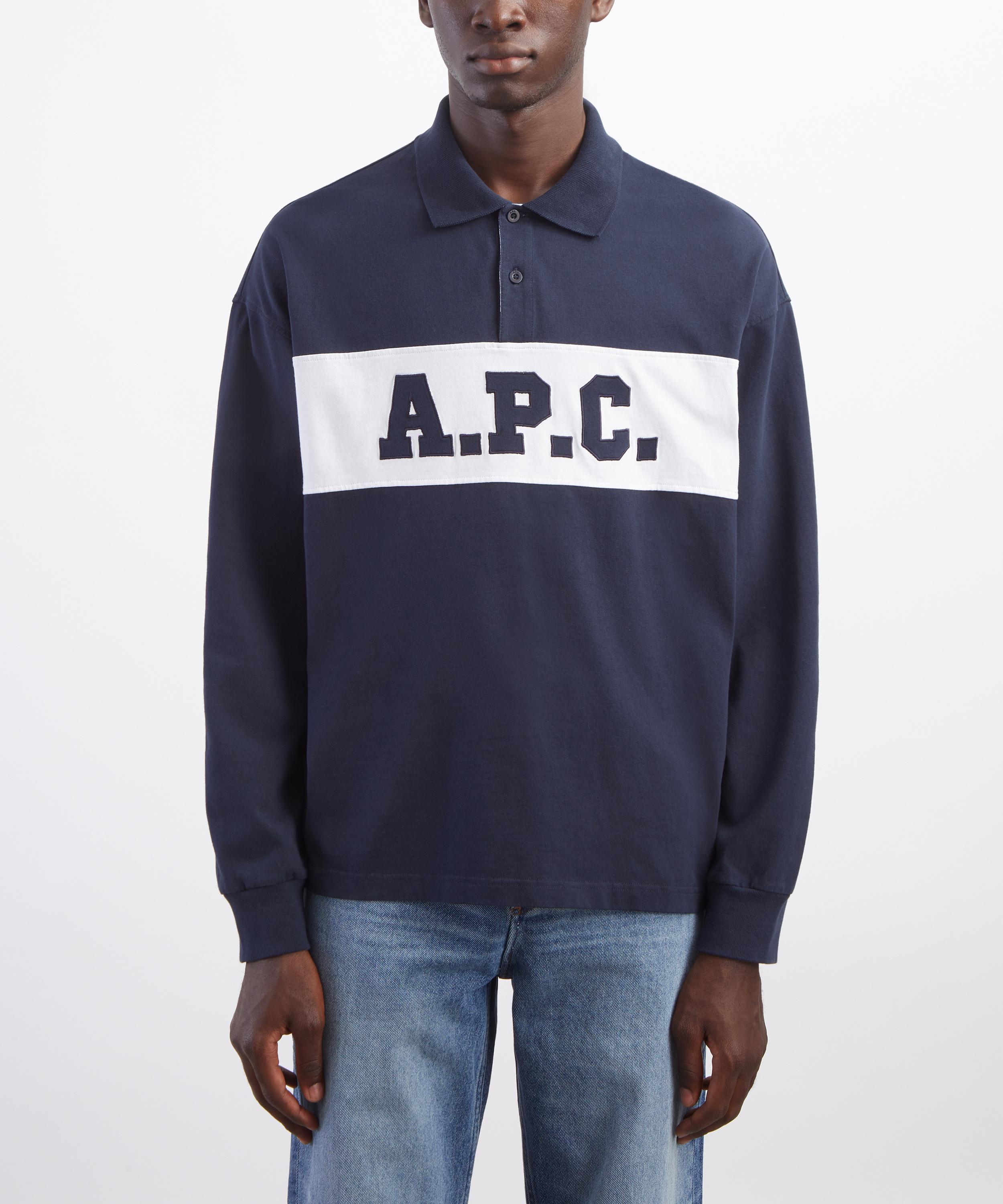 A.P.C. - Navy Blue APC Rugby Polo image number 2