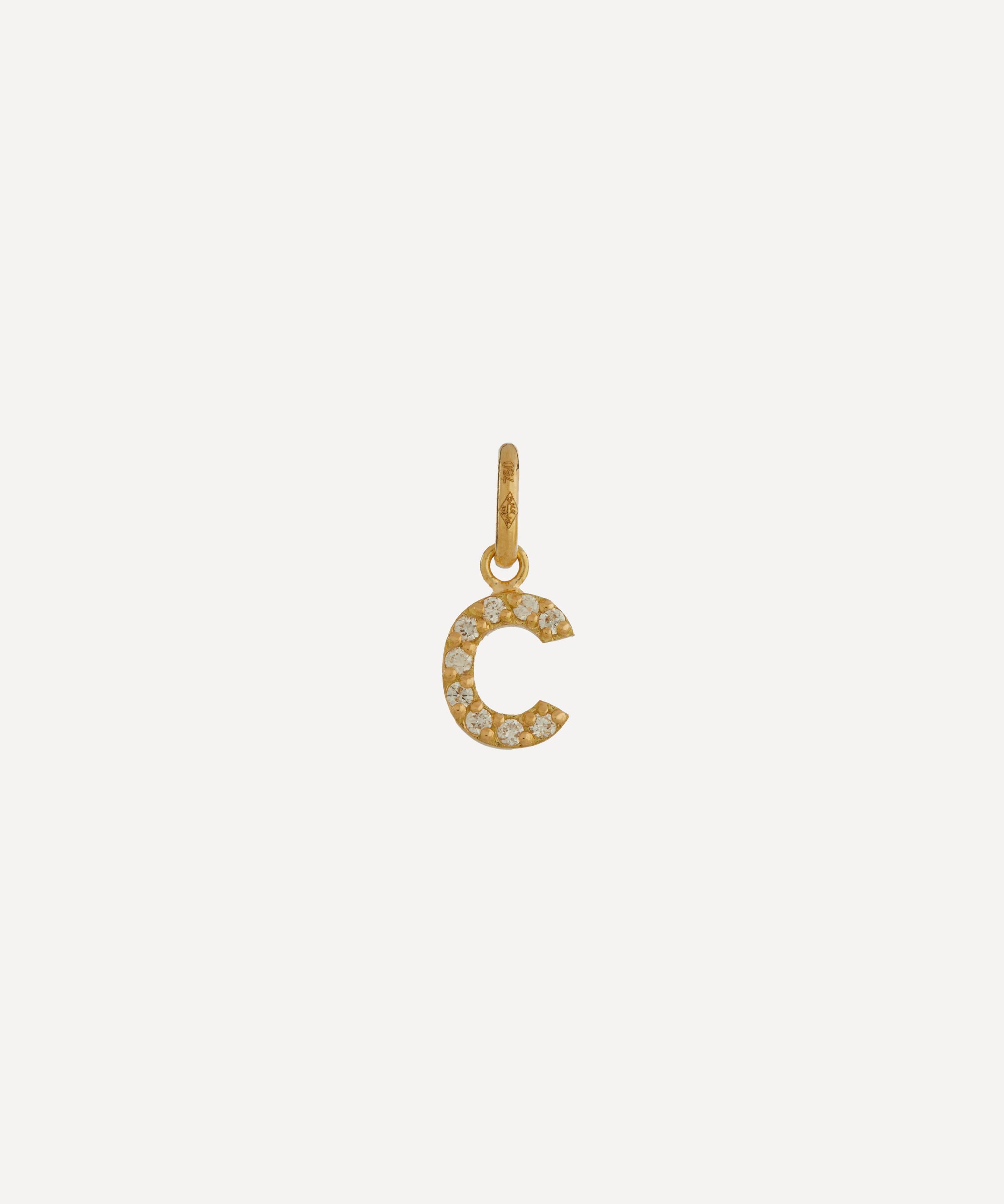Gigi Clozeau - 18ct Gold Lucky Letter C Diamond Pendant