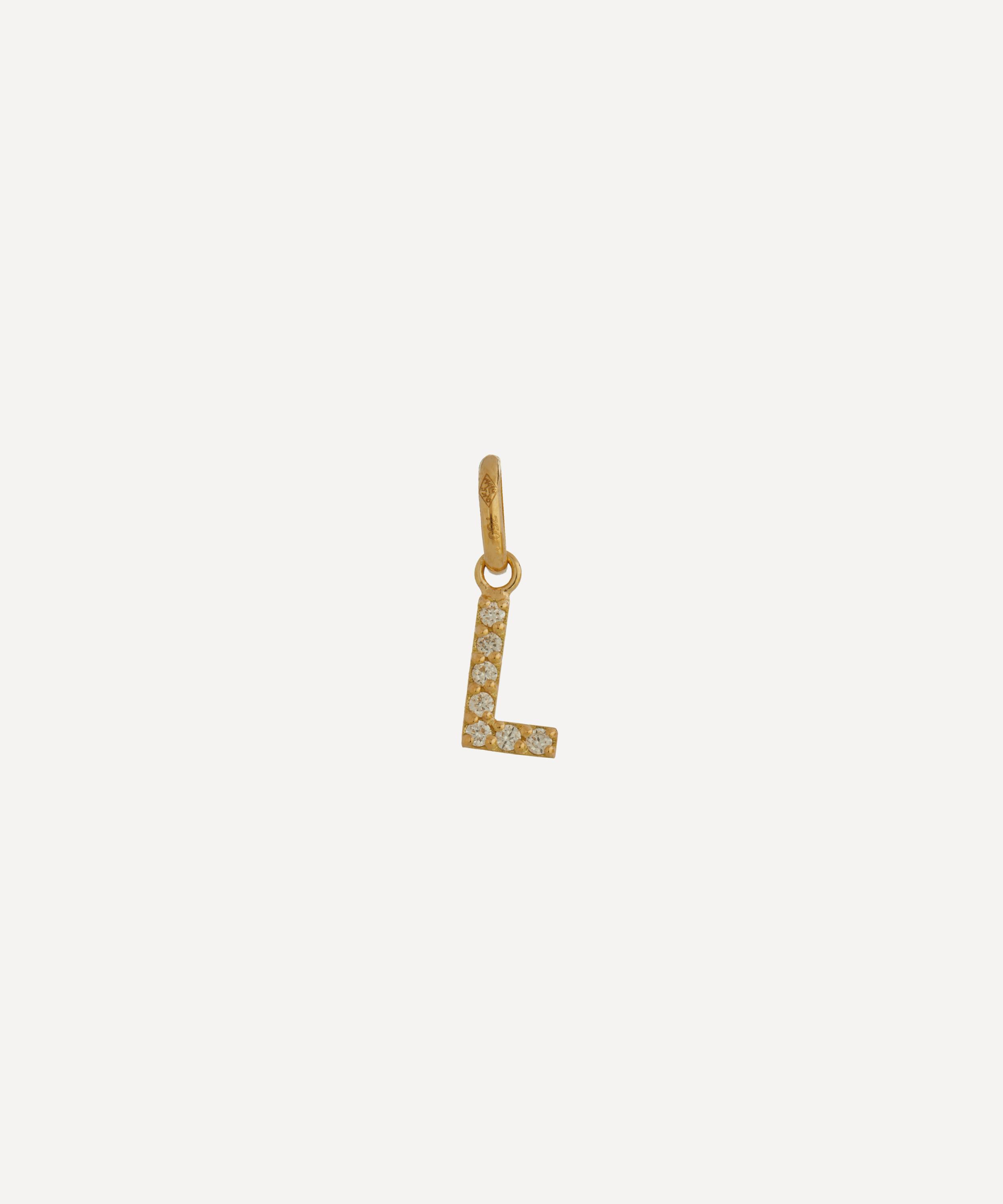 Gigi Clozeau - 18ct Gold Lucky Letter L Diamond Pendant
