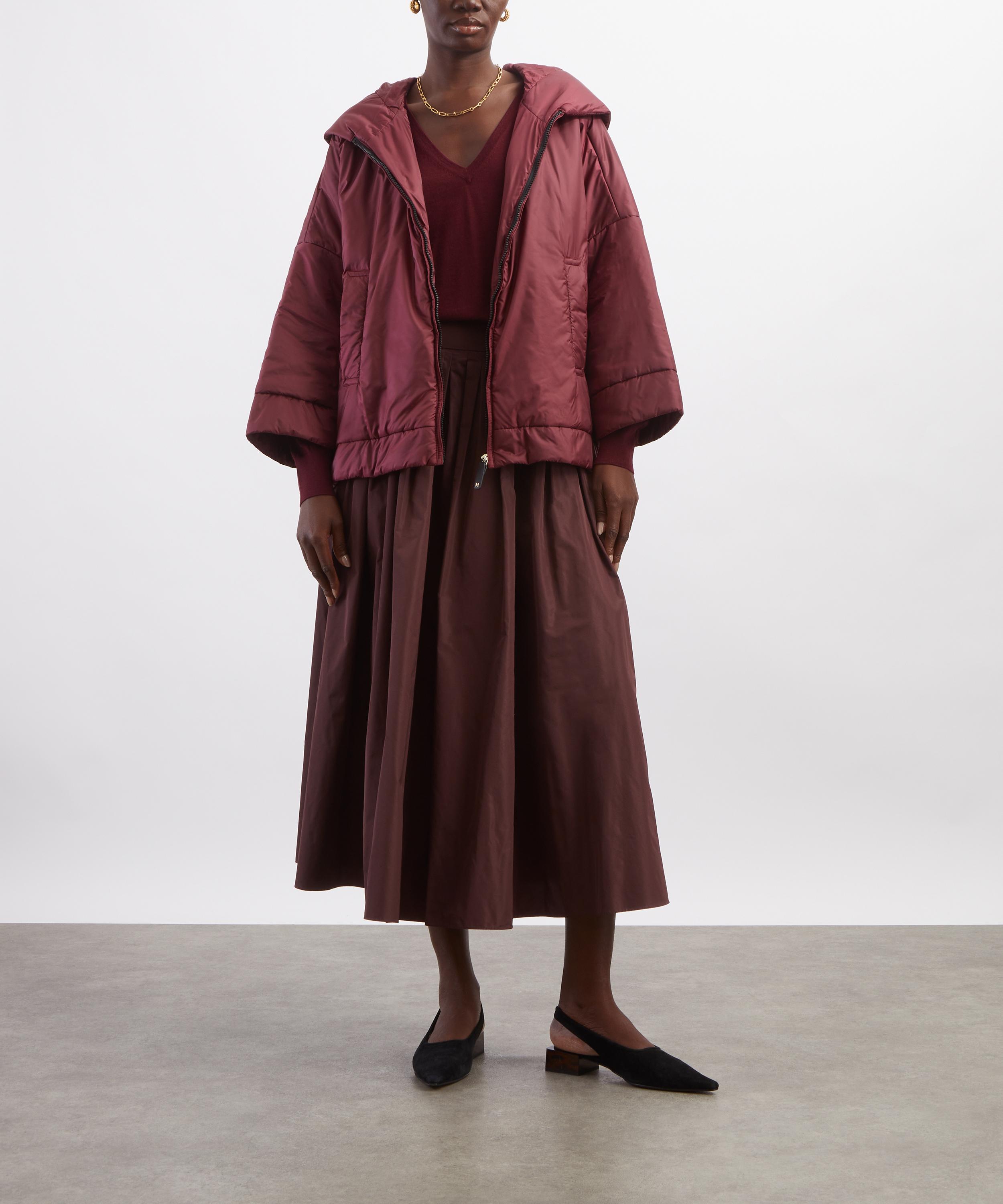 Max Mara - Red Fiore Padded Water-Repellent Canvas Hooded Jacket image number 1