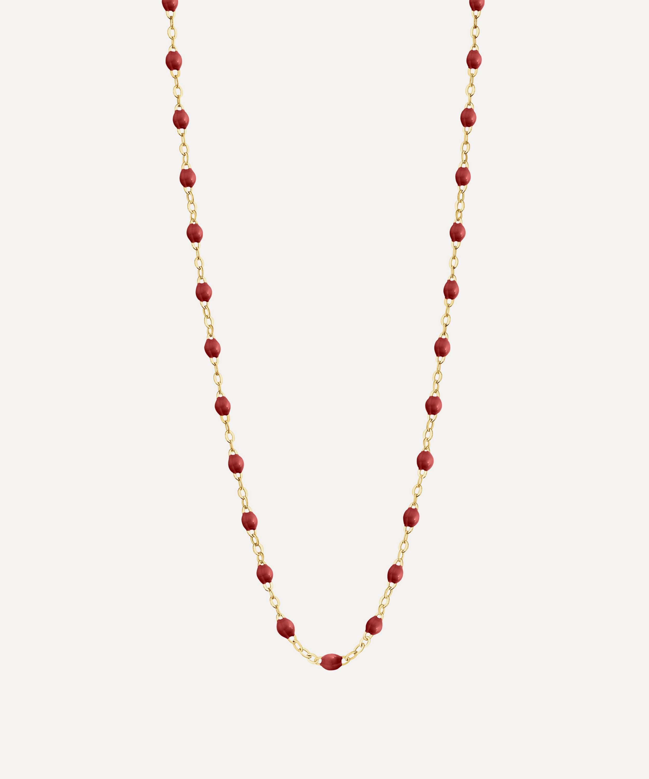 Gigi Clozeau - 18ct Gold Classic Gigi Bead Necklace in Bordeaux image number 0