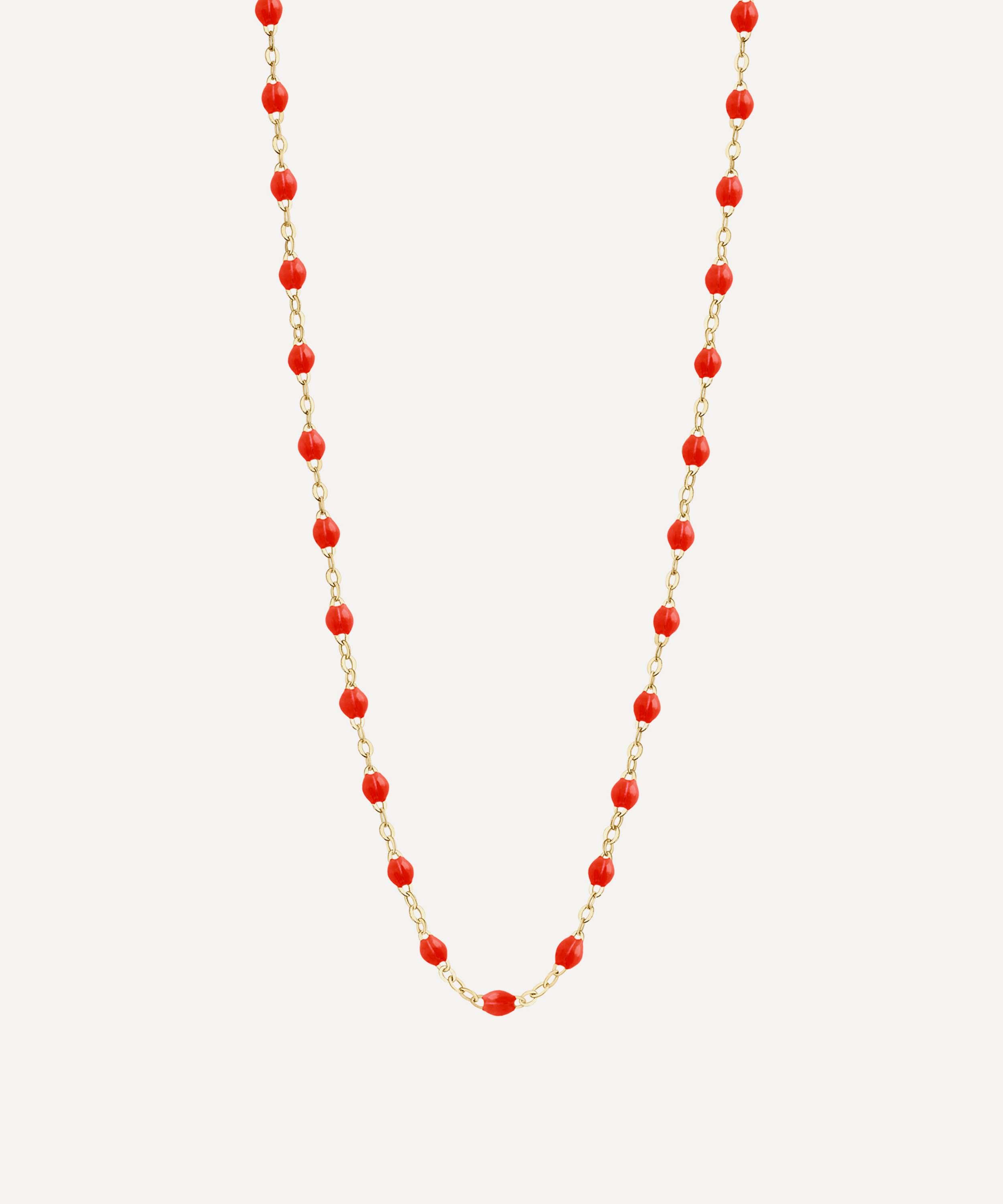 Gigi Clozeau - 18ct Gold Classic Gigi Bead Necklace in Coral image number 0