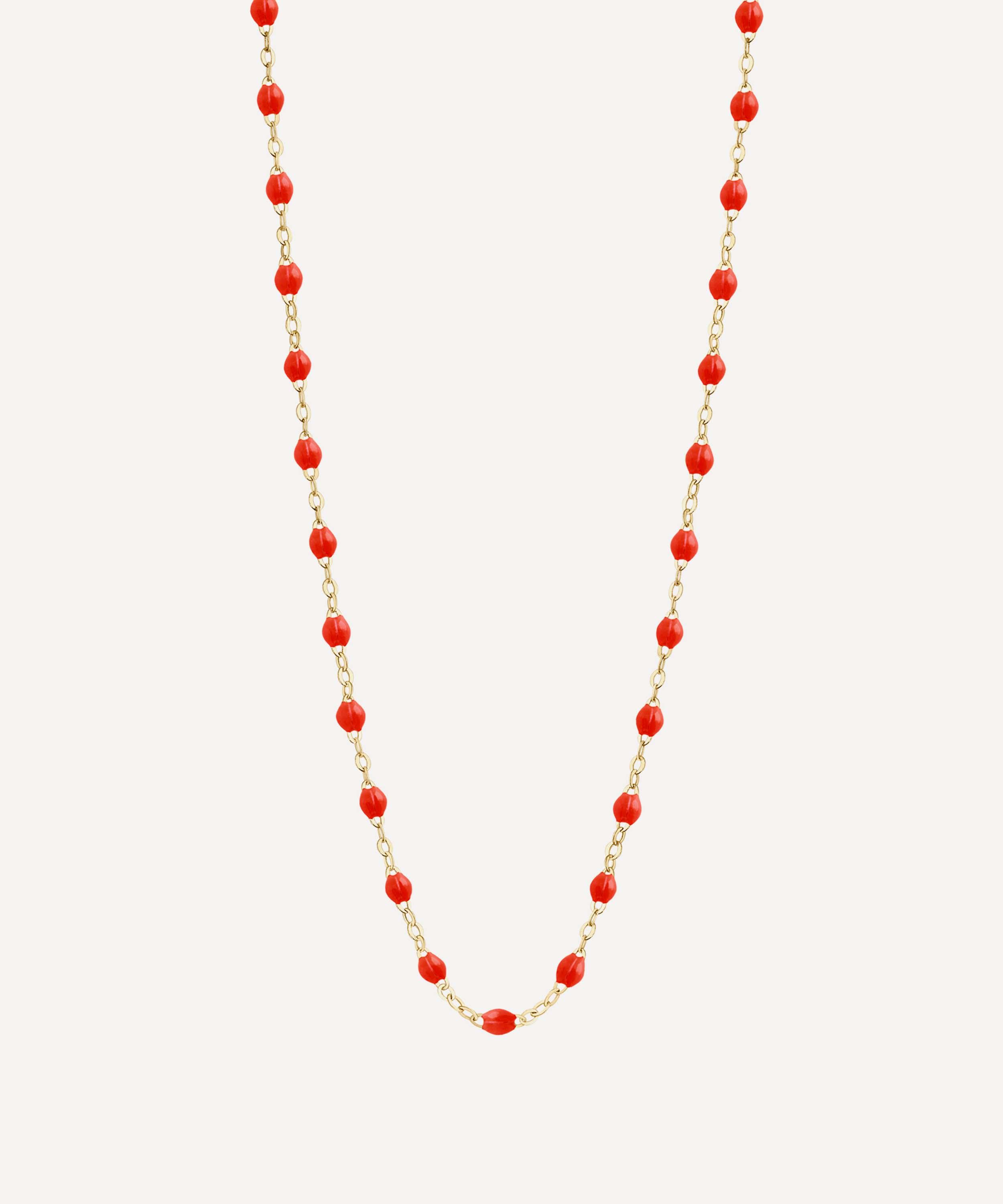 Gigi Clozeau - 18ct Gold Classic Gigi Bead Necklace in Coral image number 0