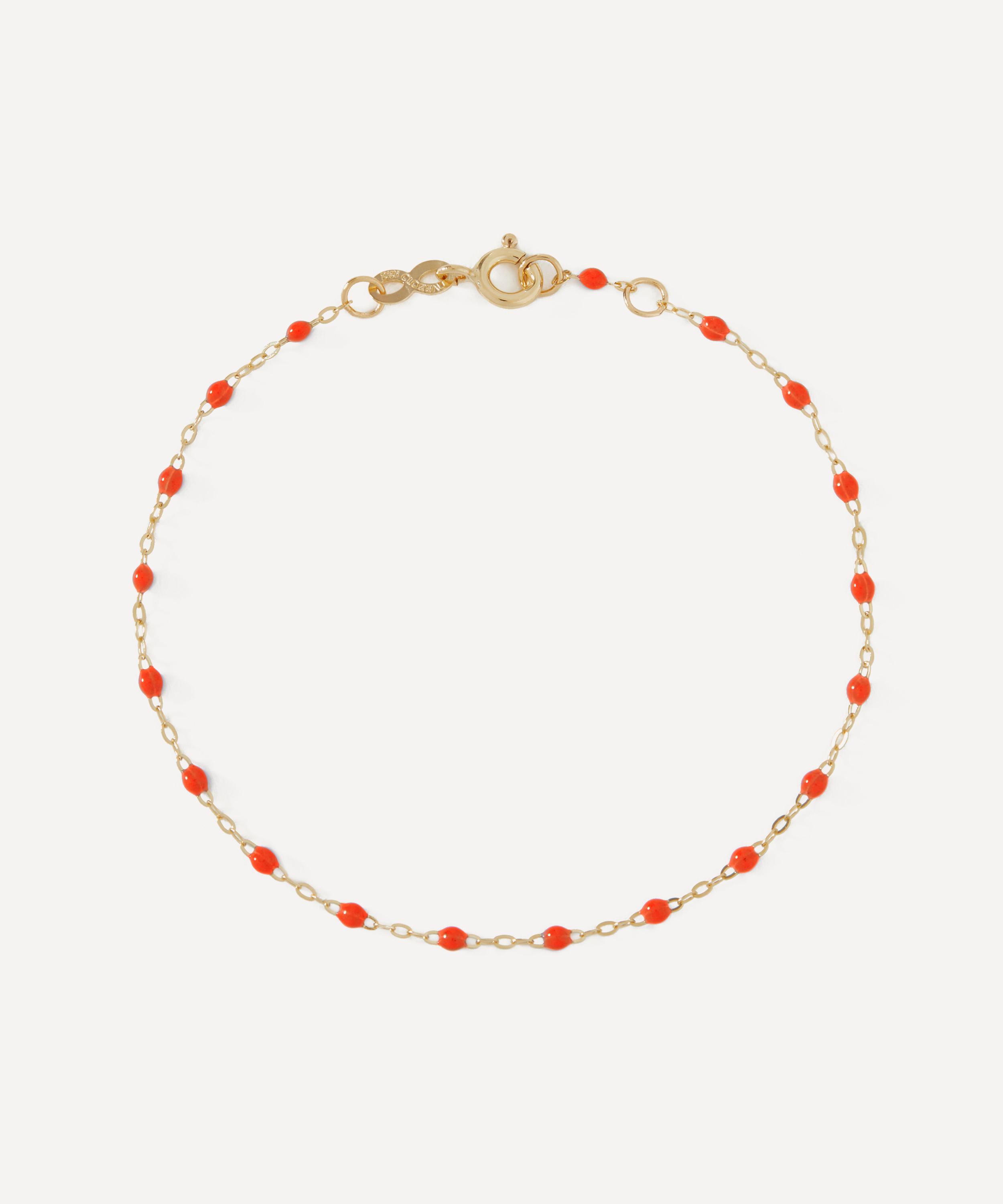 Gigi Clozeau - 18ct Gold Classic Gigi Bead Bracelet in Coral image number 0