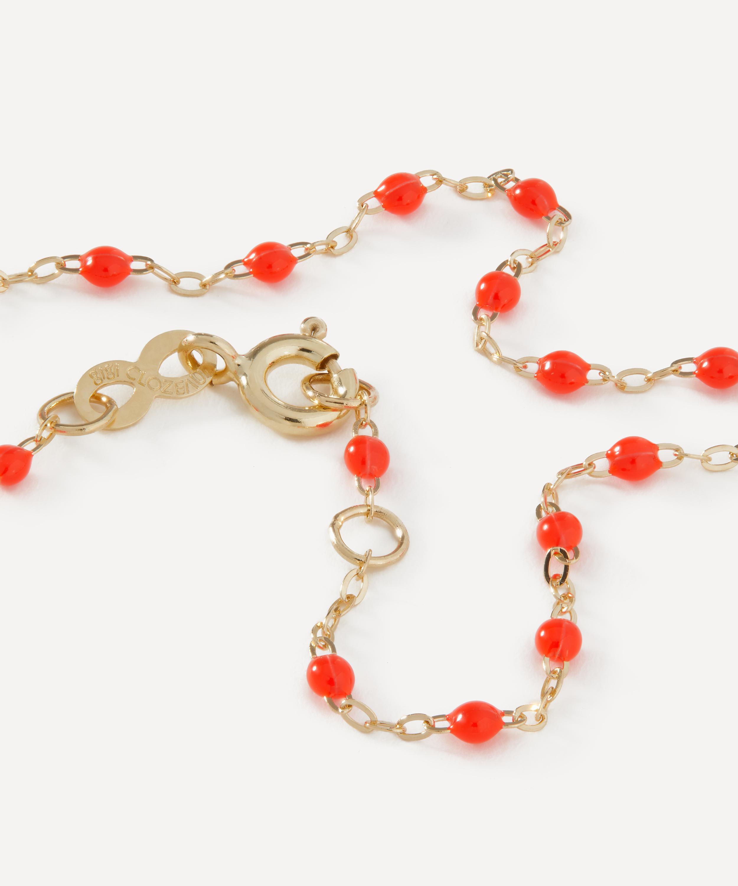 Gigi Clozeau - 18ct Gold Classic Gigi Bead Bracelet in Coral image number 1