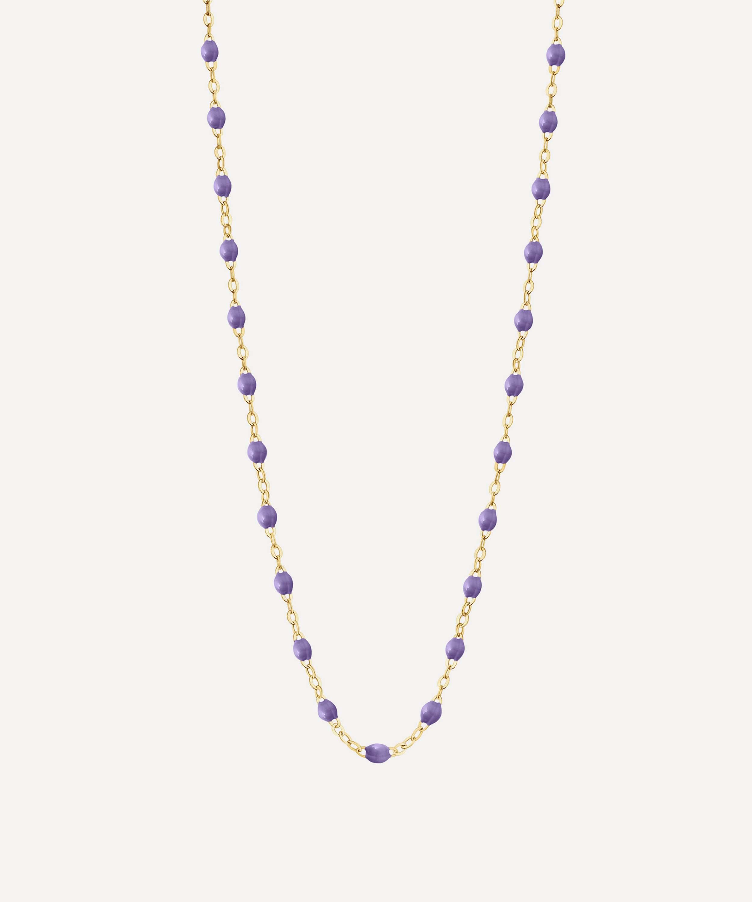 Gigi Clozeau - 18ct Gold Classic Gigi Bead Necklace in Mauve image number 0