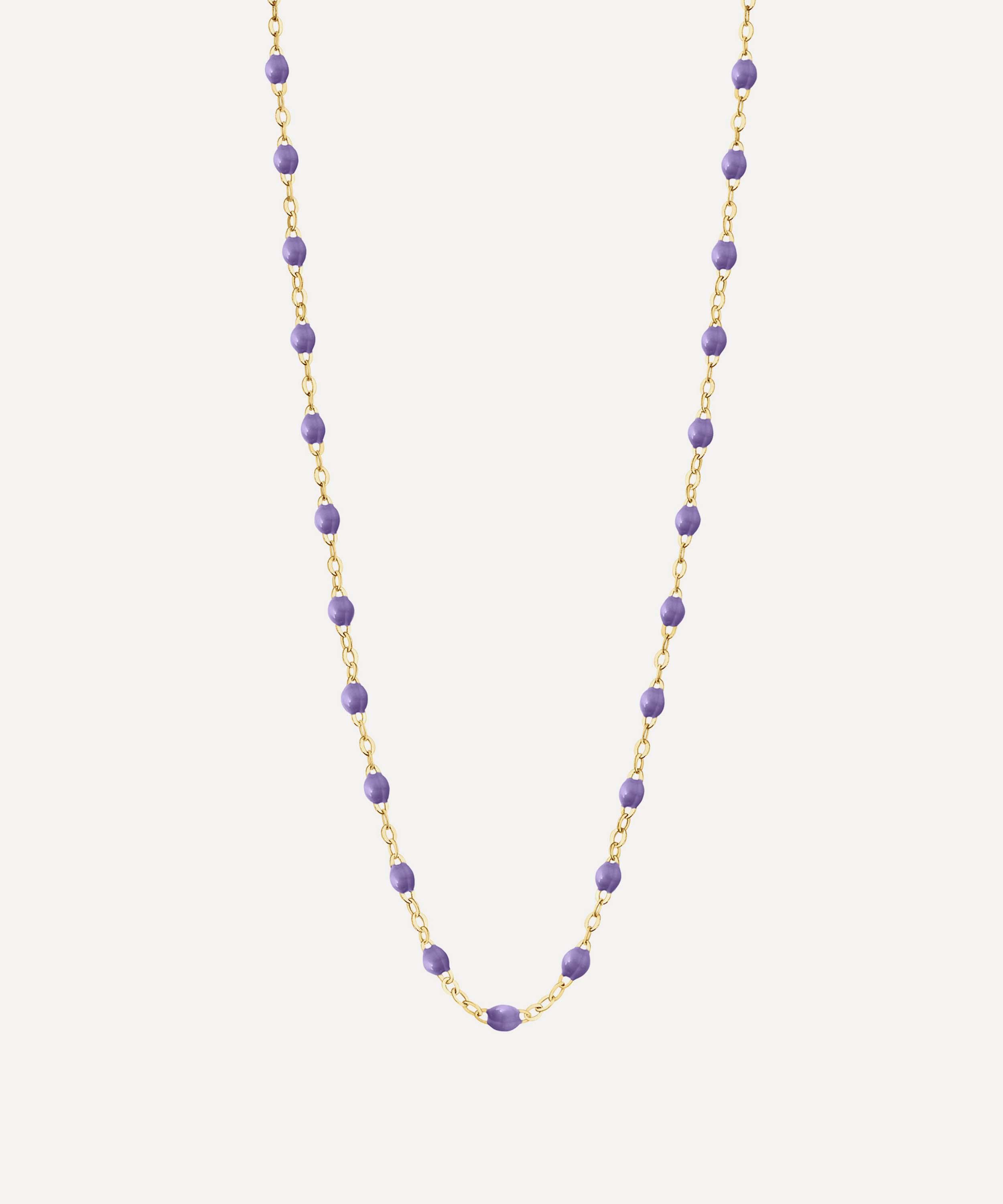 Gigi Clozeau - 18ct Gold Classic Gigi Bead Necklace in Mauve image number 0