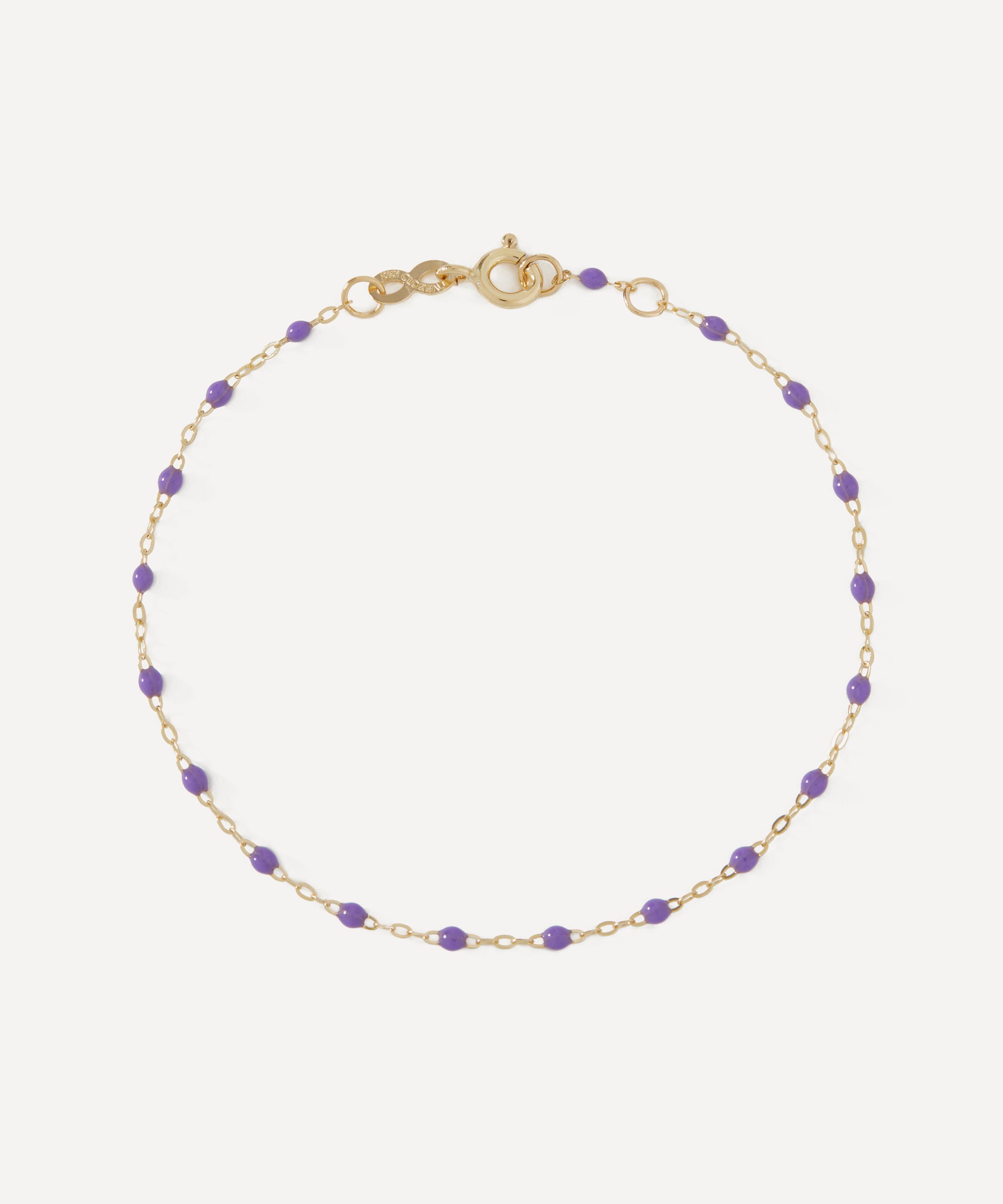 Gigi Clozeau - 18ct Gold Classic Gigi Bead Bracelet in Mauve image number 0
