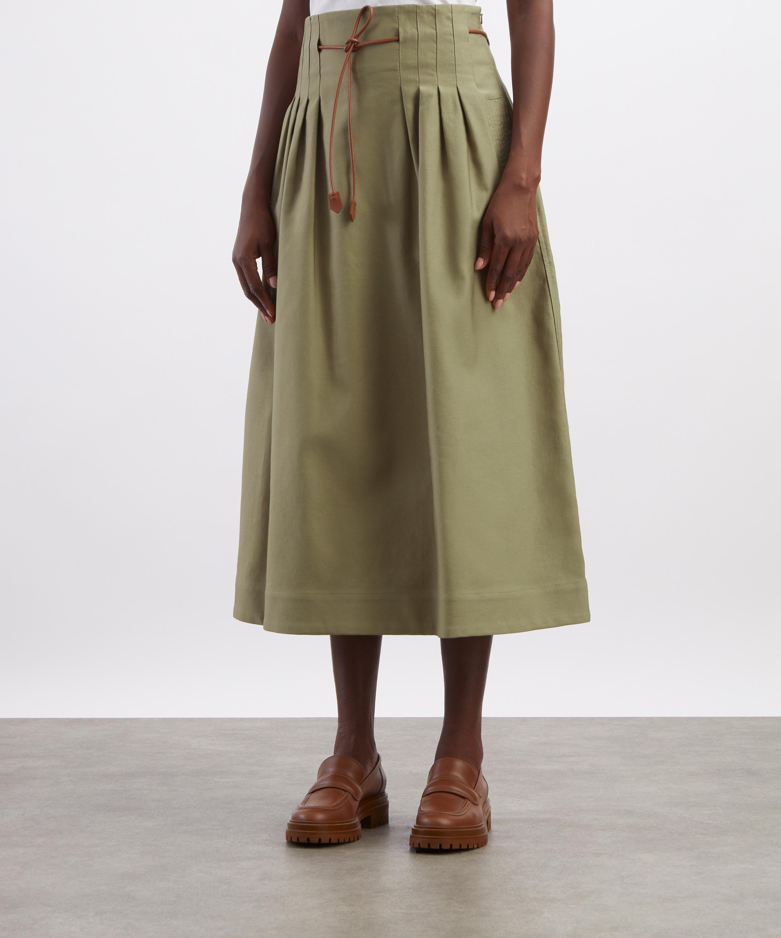 Max Mara - Tempio Pleated Cotton Ottoman Skirt image number 2