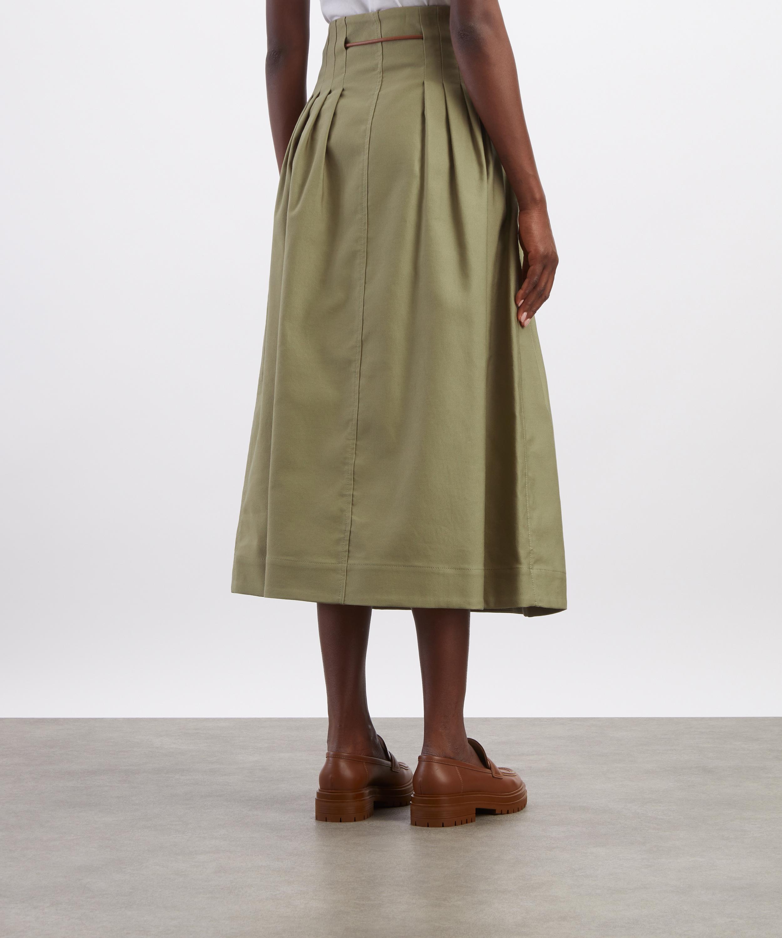 Max Mara - Tempio Pleated Cotton Ottoman Skirt image number 3
