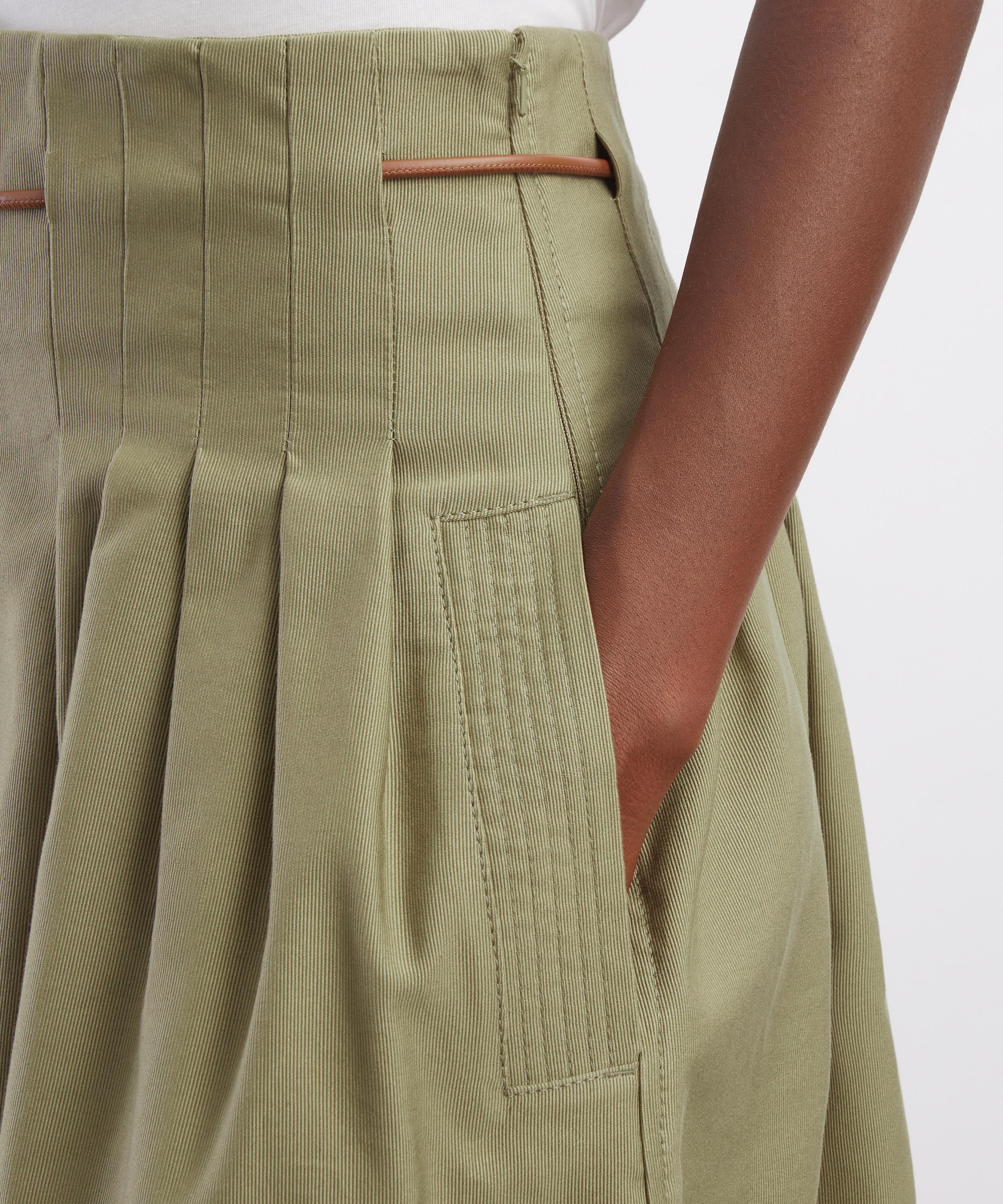 Max Mara - Tempio Pleated Cotton Ottoman Skirt image number 4