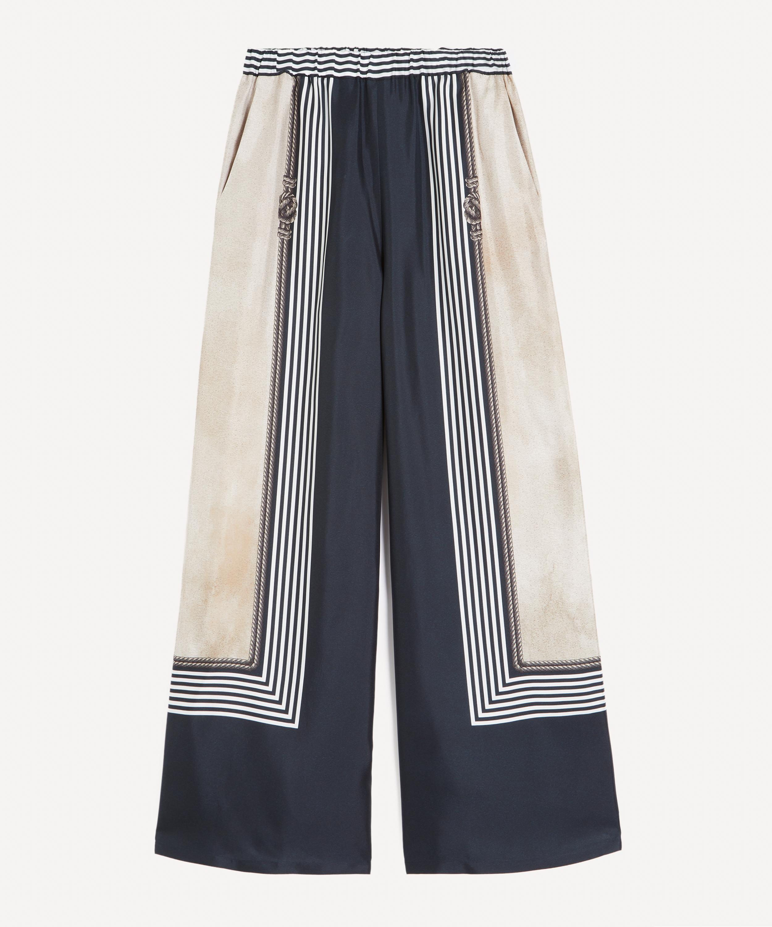 Max Mara - Carabo Wide-Leg Silk Twill Trousers image number 0
