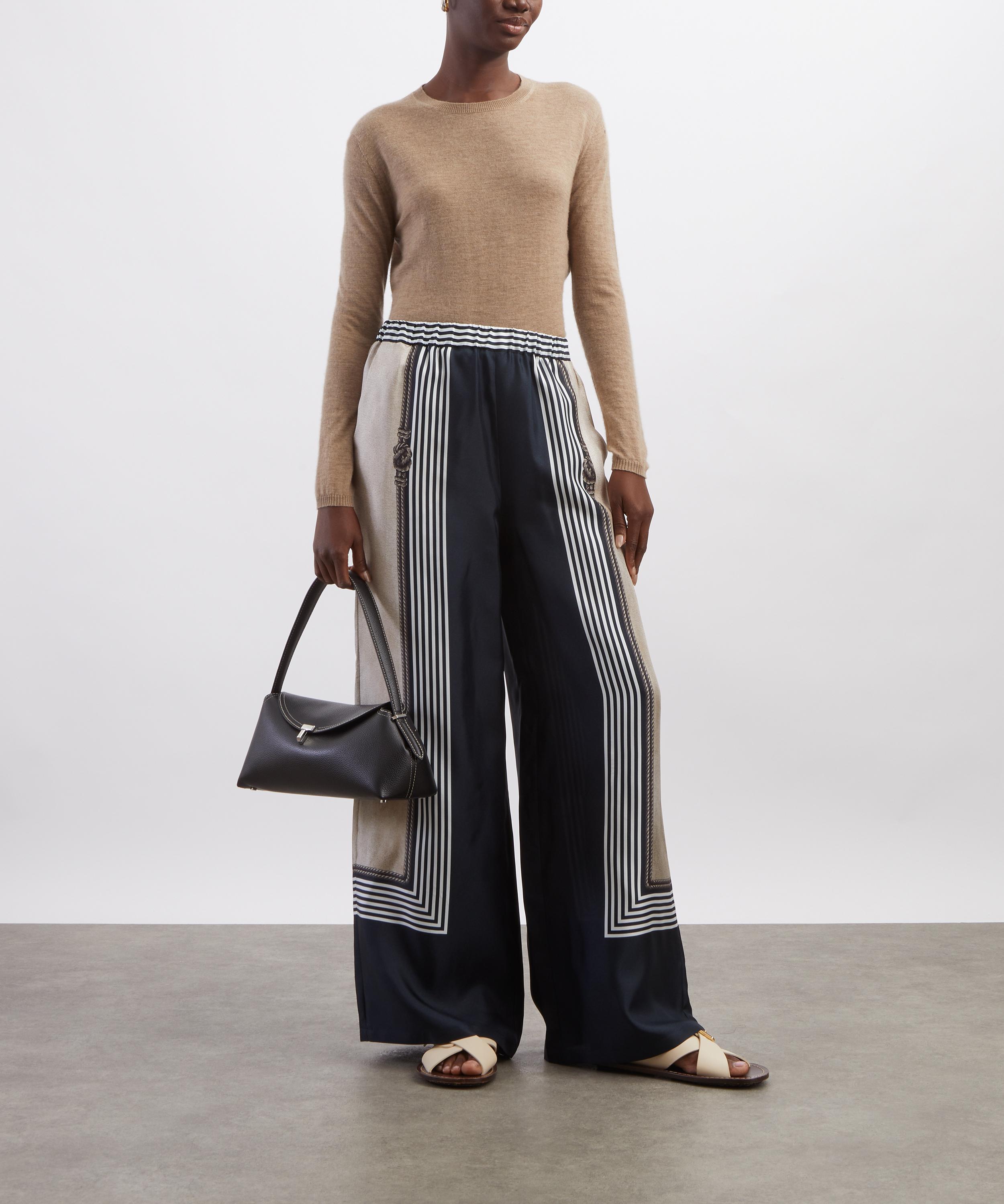 Max Mara - Carabo Wide-Leg Silk Twill Trousers image number 1