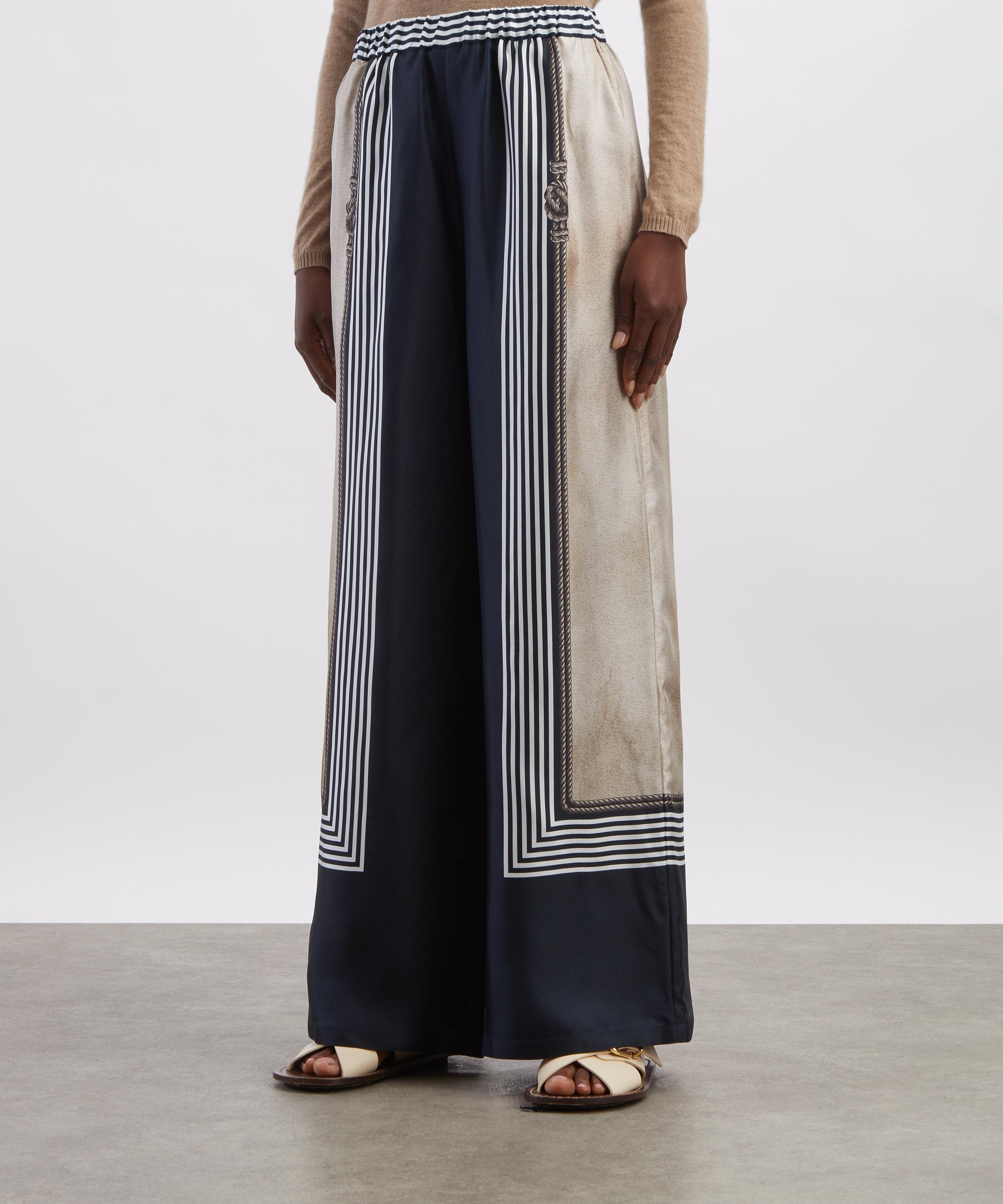 Max Mara - Carabo Wide-Leg Silk Twill Trousers image number 2